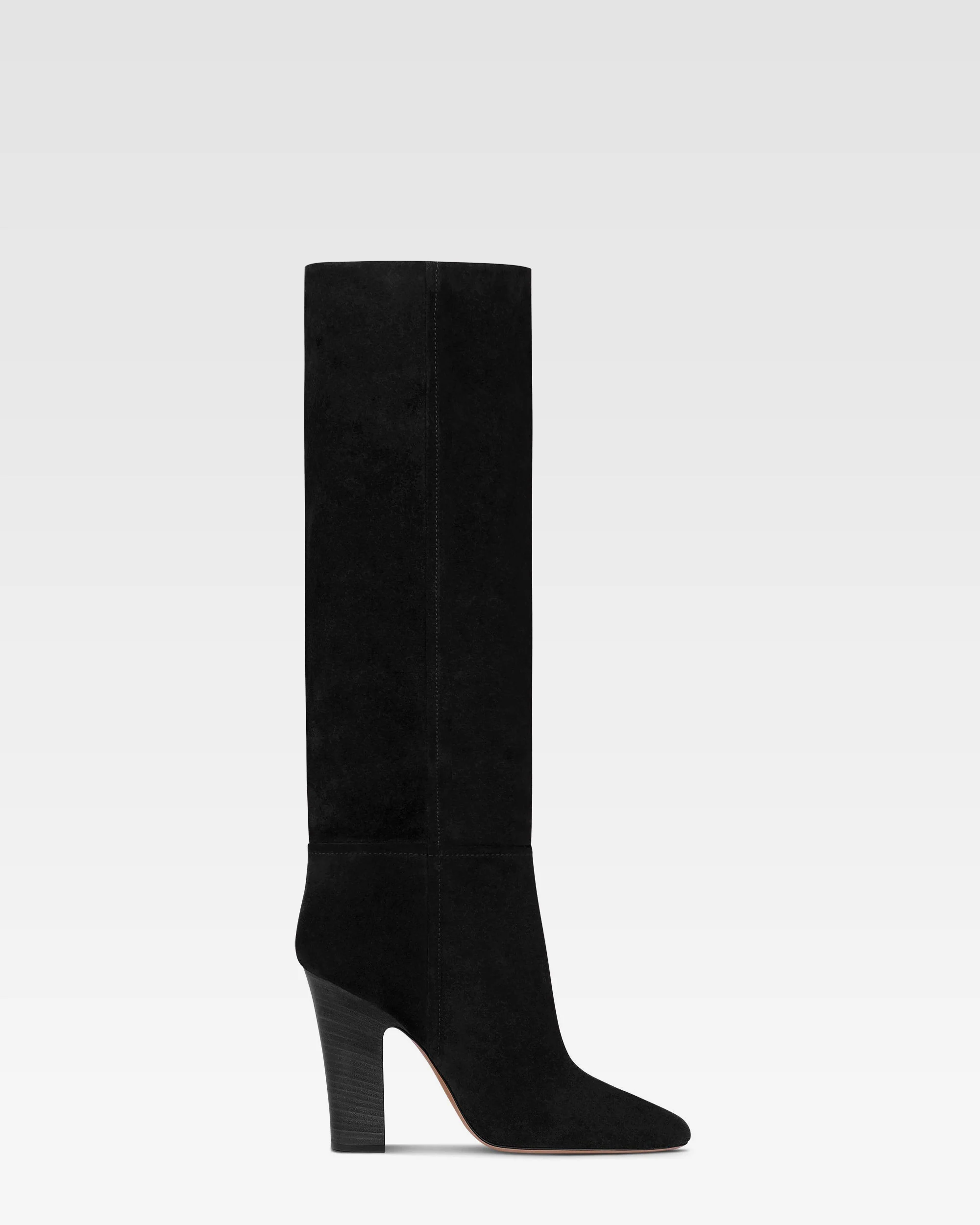 Boots in black calf suede leather