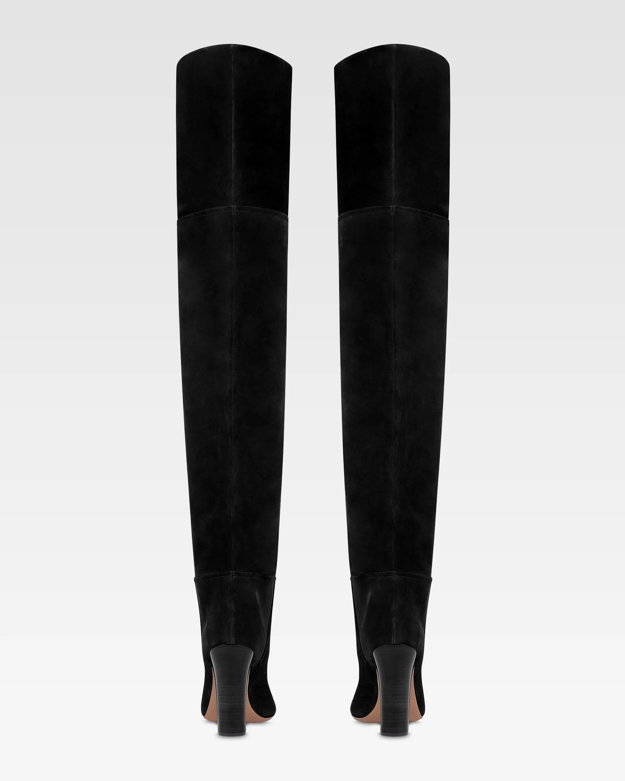 Over-the-knee boots in black calf suede leather 4 Over-the-knee boots in black calf suede leather