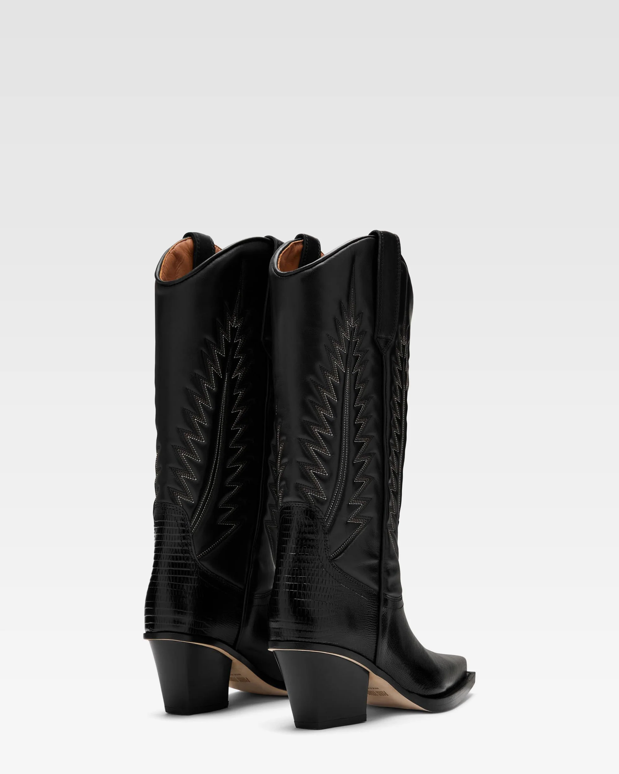 Black lizard-effect nappa leather boots 3 Black lizard-effect nappa leather boots