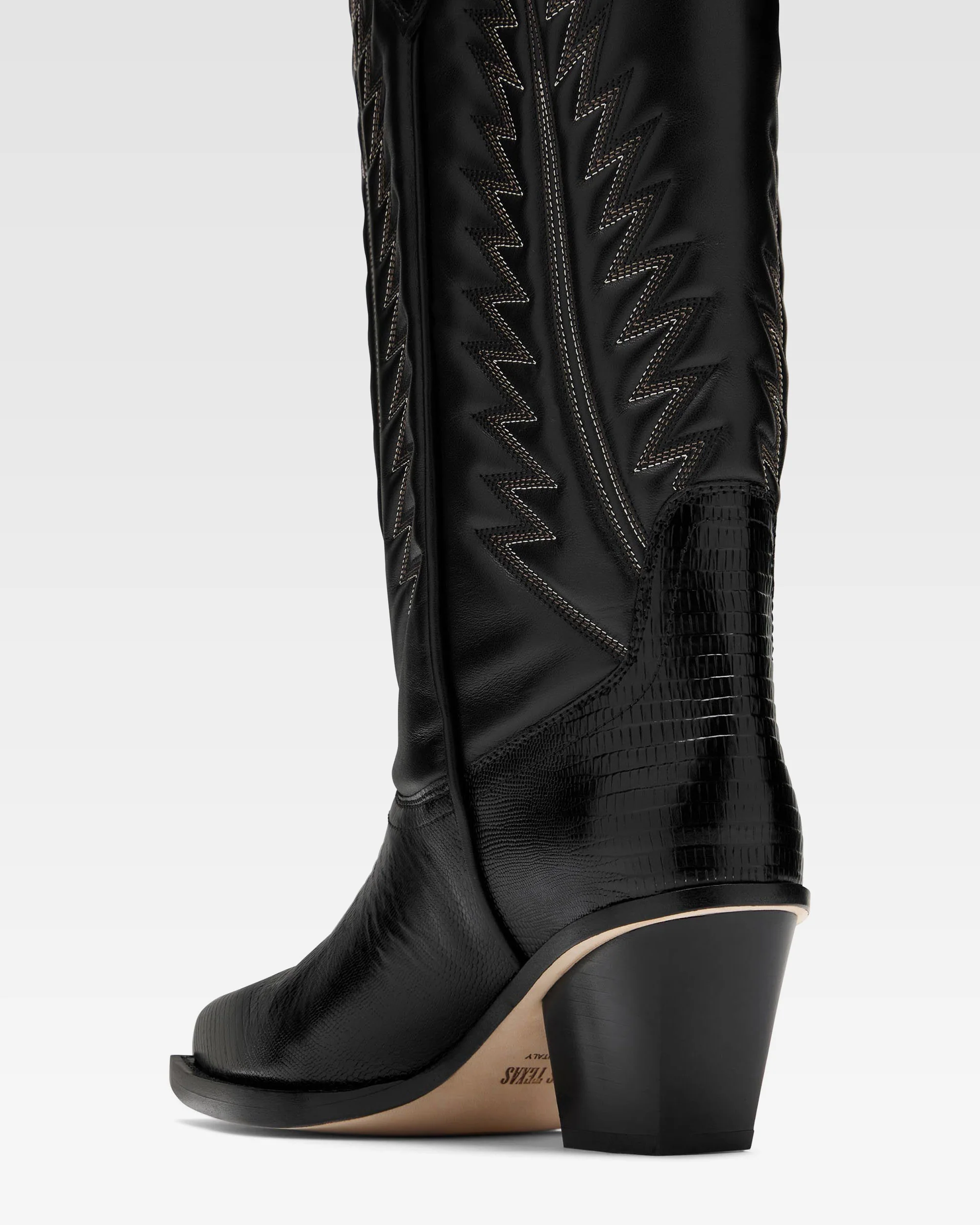 Black lizard-effect nappa leather boots 5 Black lizard-effect nappa leather boots