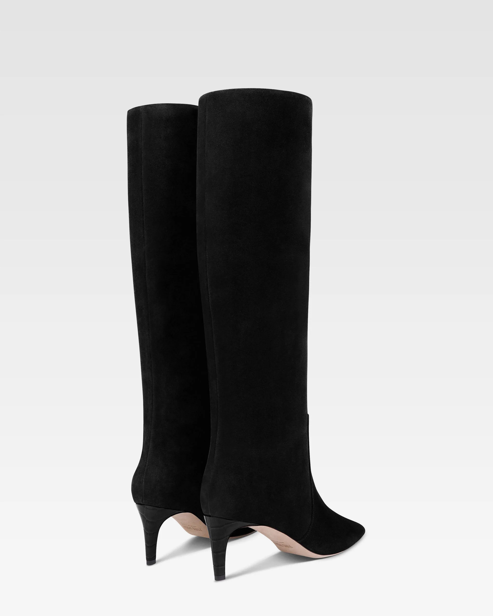 Boots in black calf suede leather 3 Boots in black calf suede leather