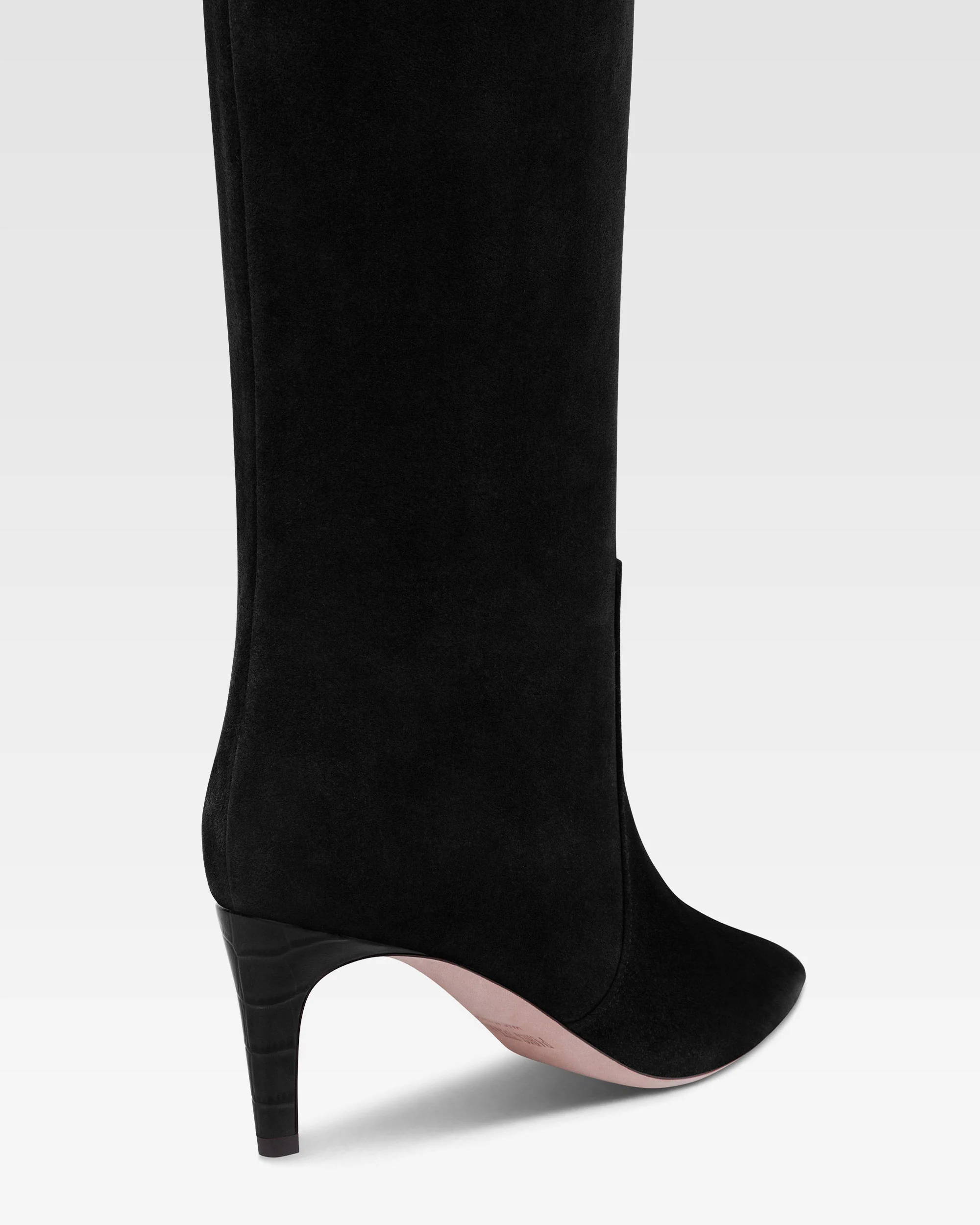 Boots in black calf suede leather 5 Boots in black calf suede leather