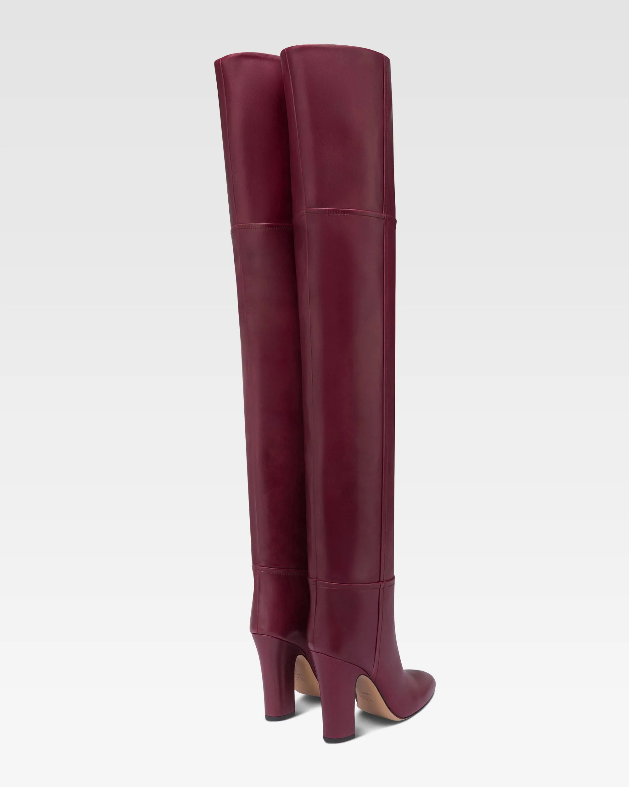 Over-the-knee boots in rouge noir calf leather 3 Over-the-knee boots in rouge noir calf leather