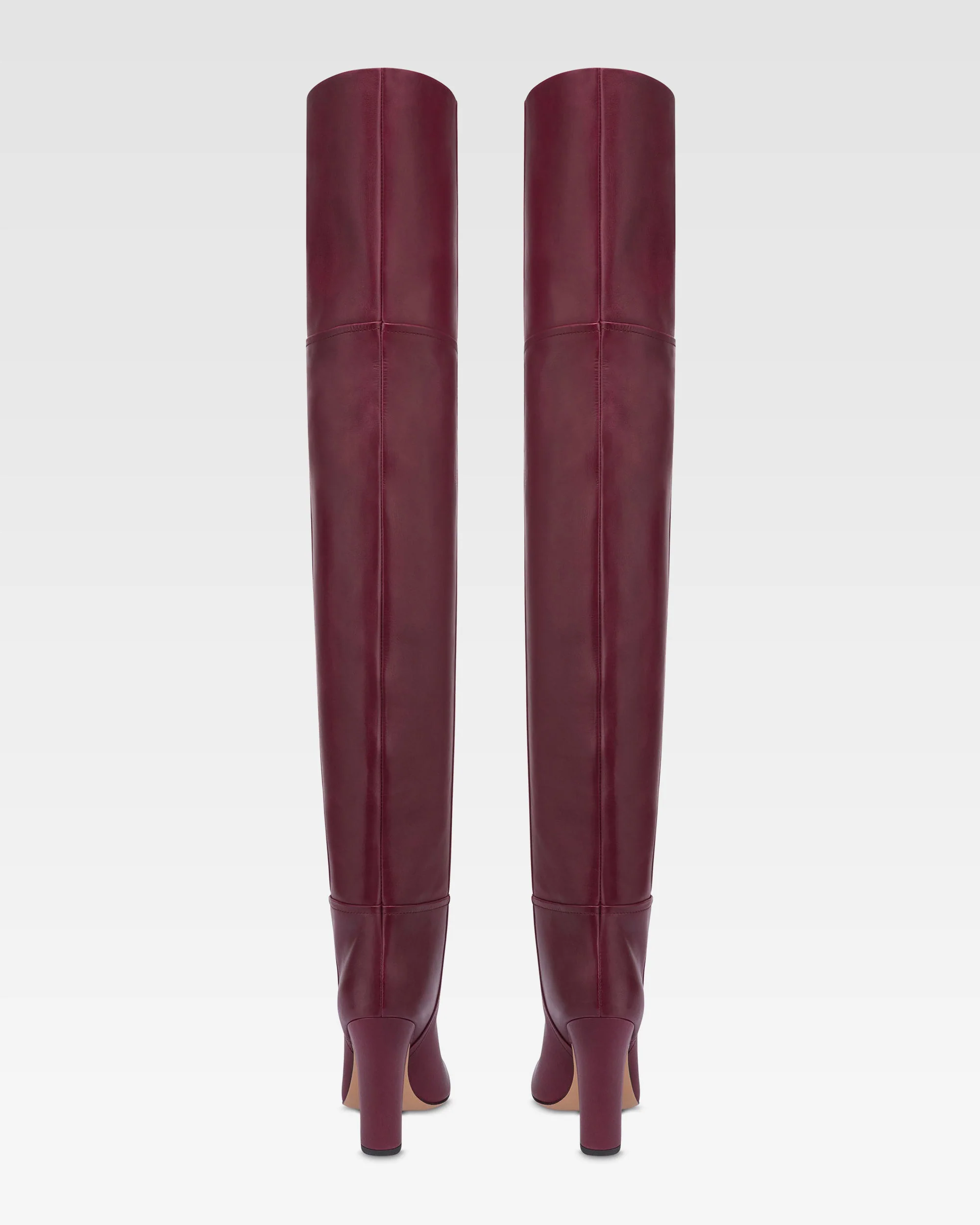 Over-the-knee boots in rouge noir calf leather 4 Over-the-knee boots in rouge noir calf leather