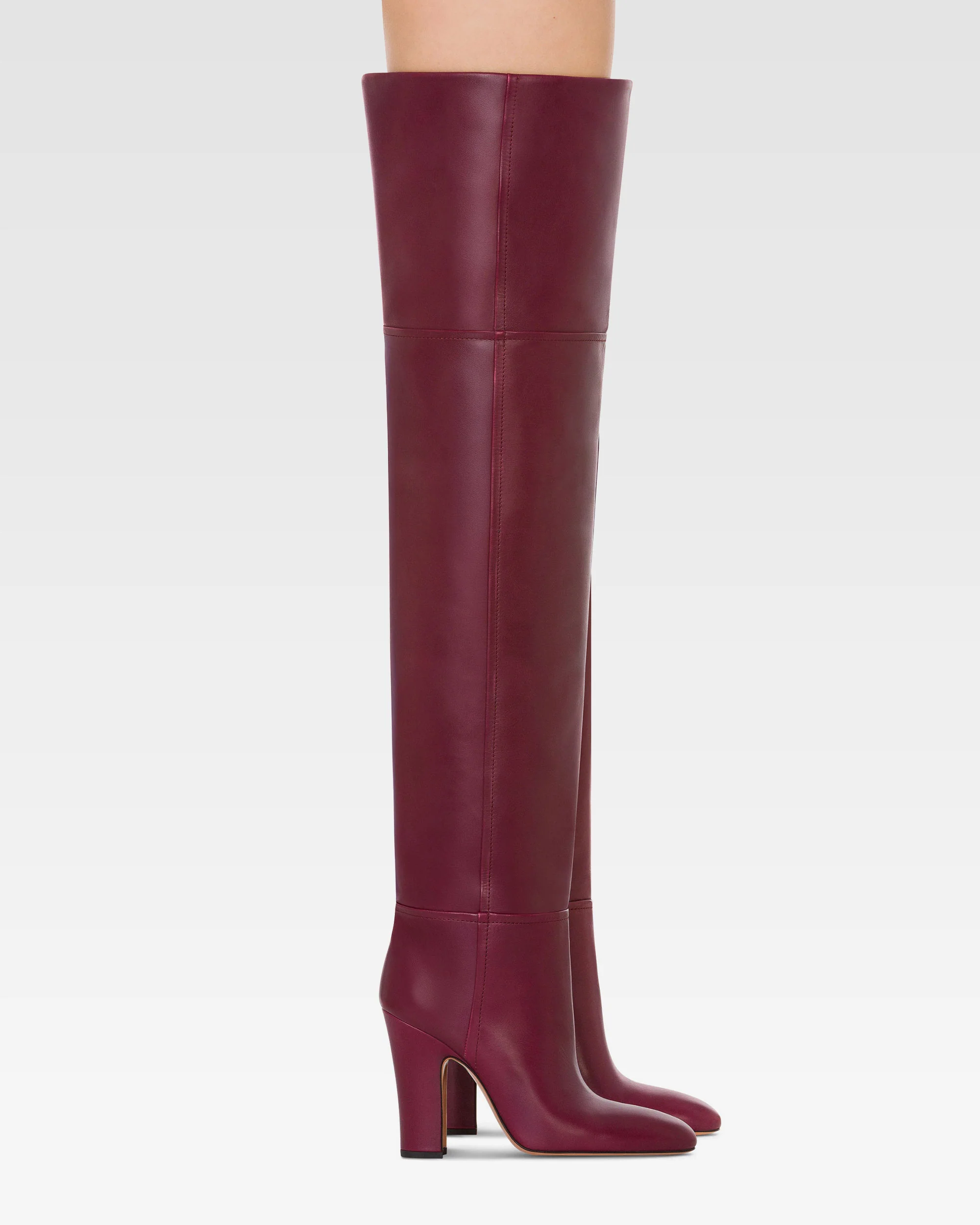 Over-the-knee boots in rouge noir calf leather 6 Over-the-knee boots in rouge noir calf leather