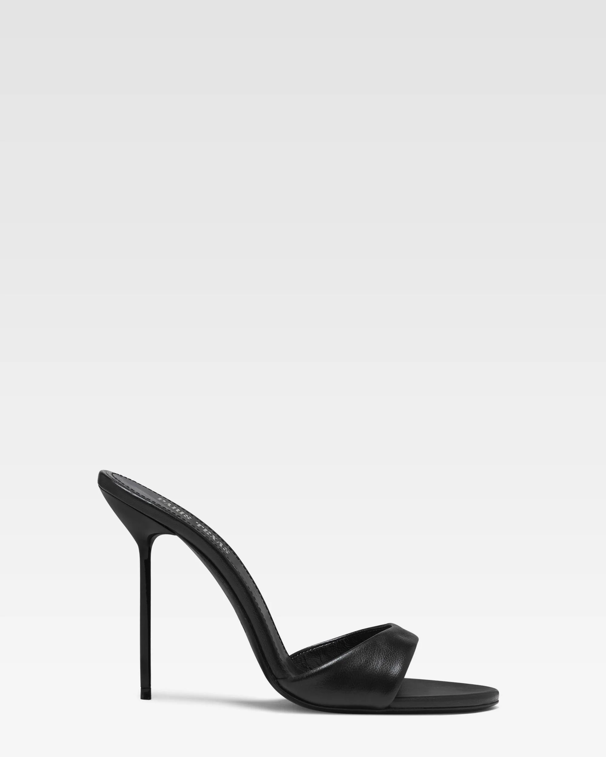 Black nappa leather mule
