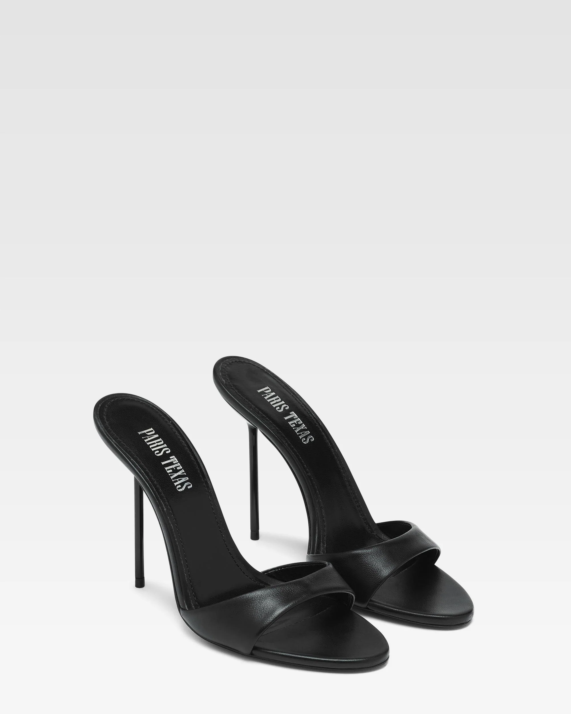 Black nappa leather mule