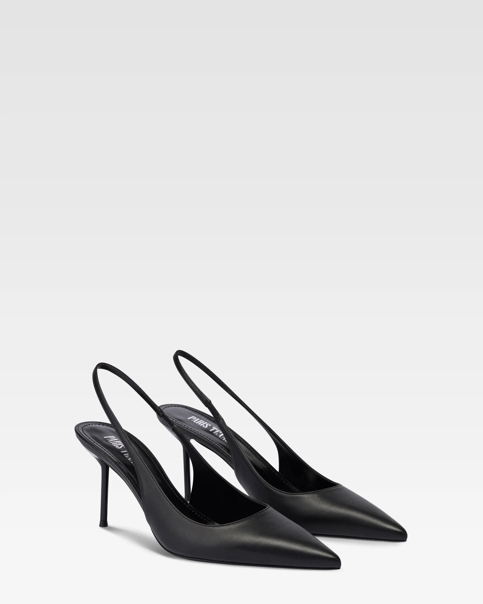 Slingbacks in black leather
