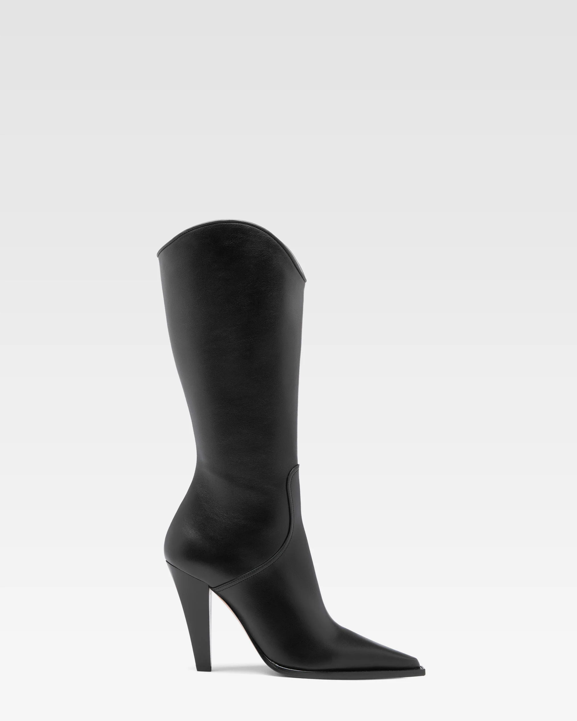 Black leather boot