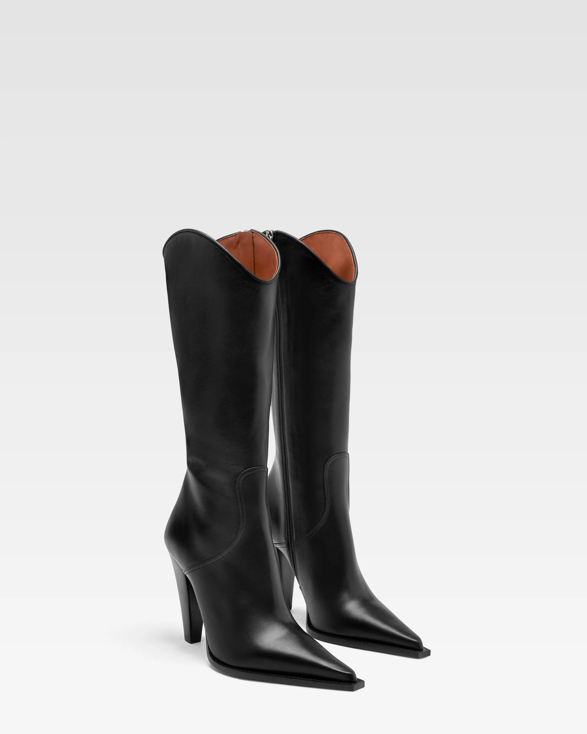 Black leather boot