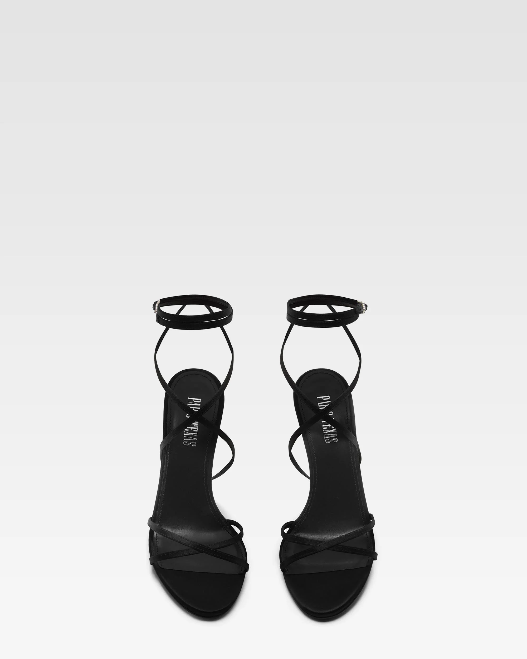 Lace-up satin sandal in black 3 Lace-up satin sandal in black