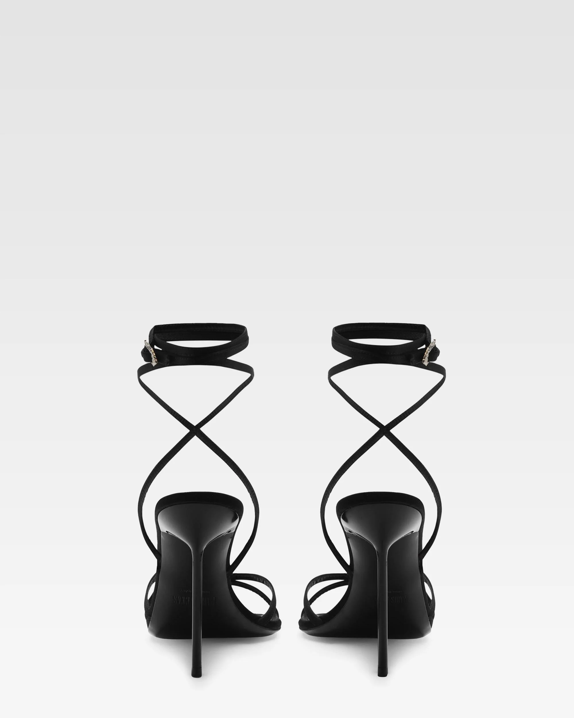 Lace-up satin sandal in black 4 Lace-up satin sandal in black