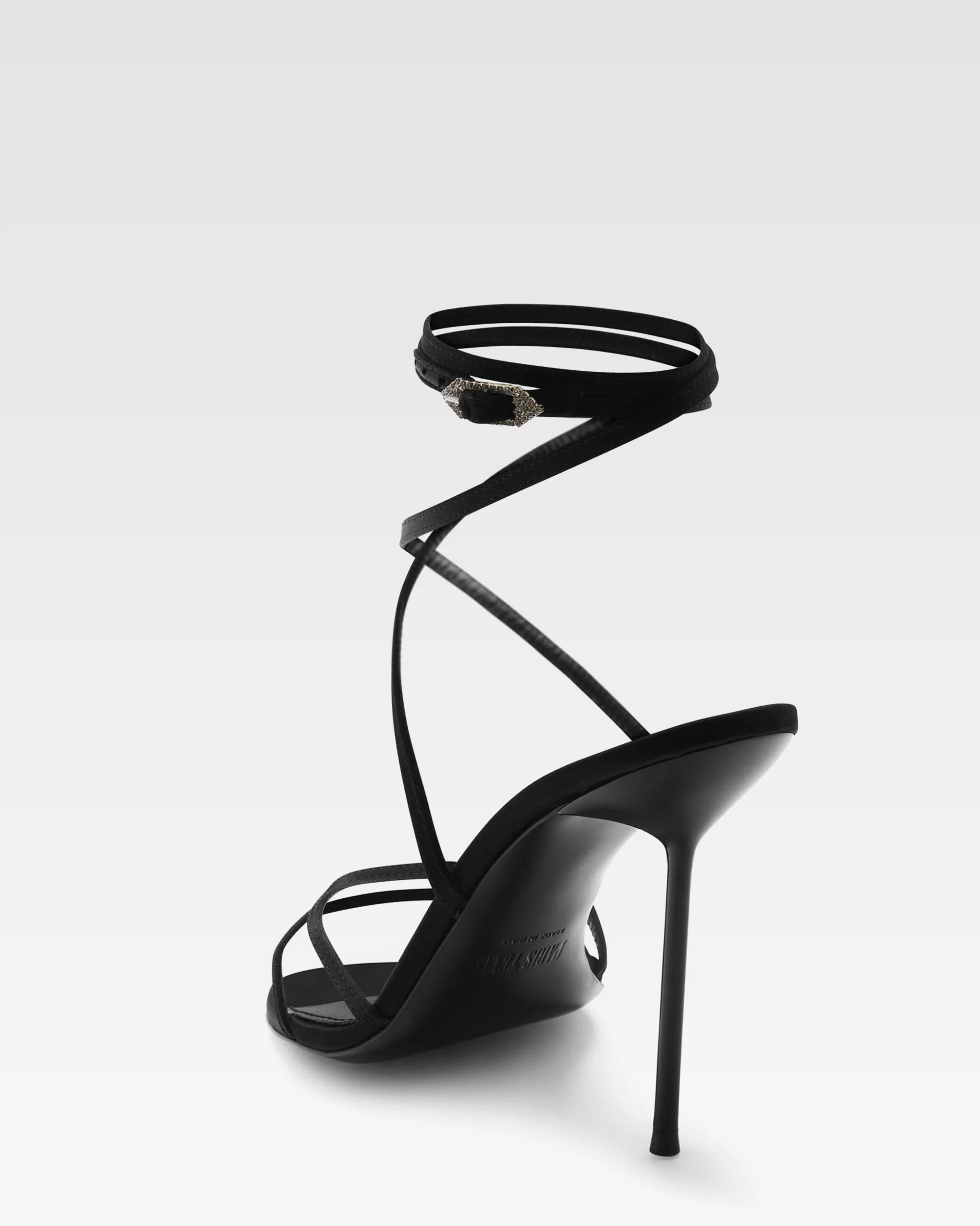 Lace-up satin sandal in black 5 Lace-up satin sandal in black