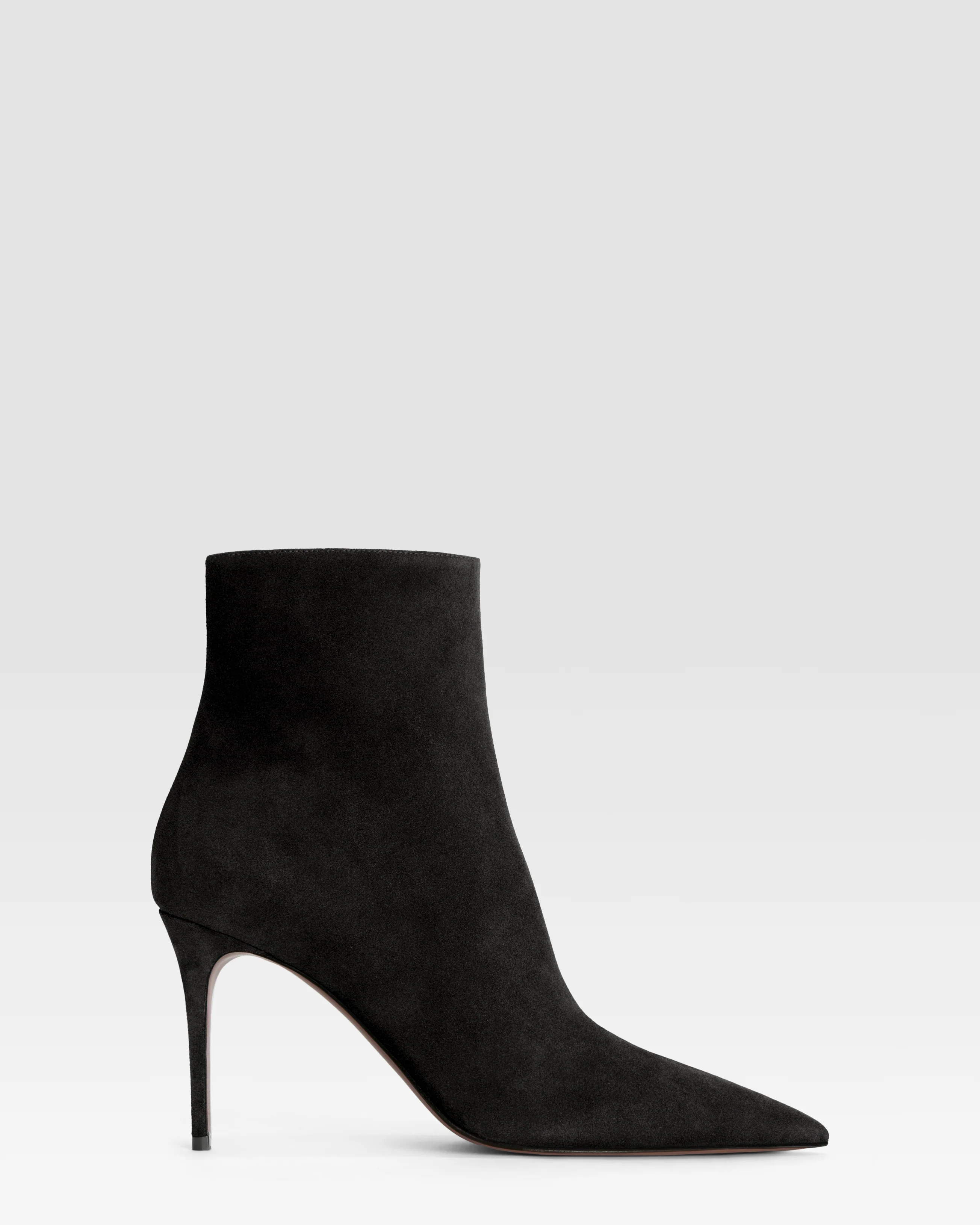 Ankle boots in black calf suede leather