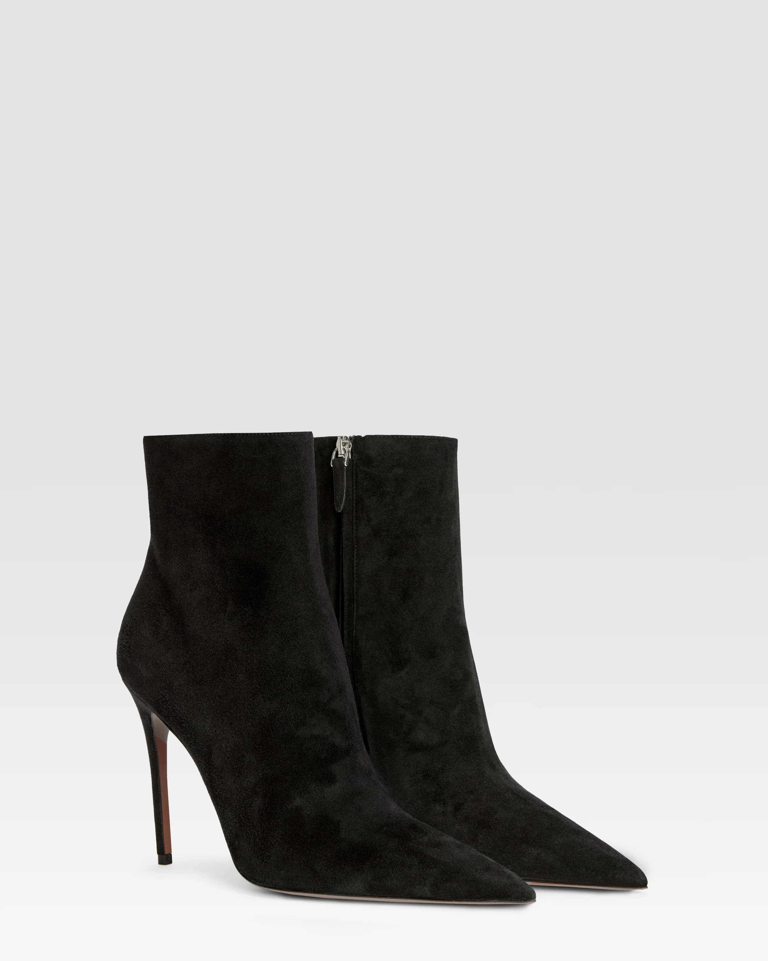 Ankle boots in black calf suede leather