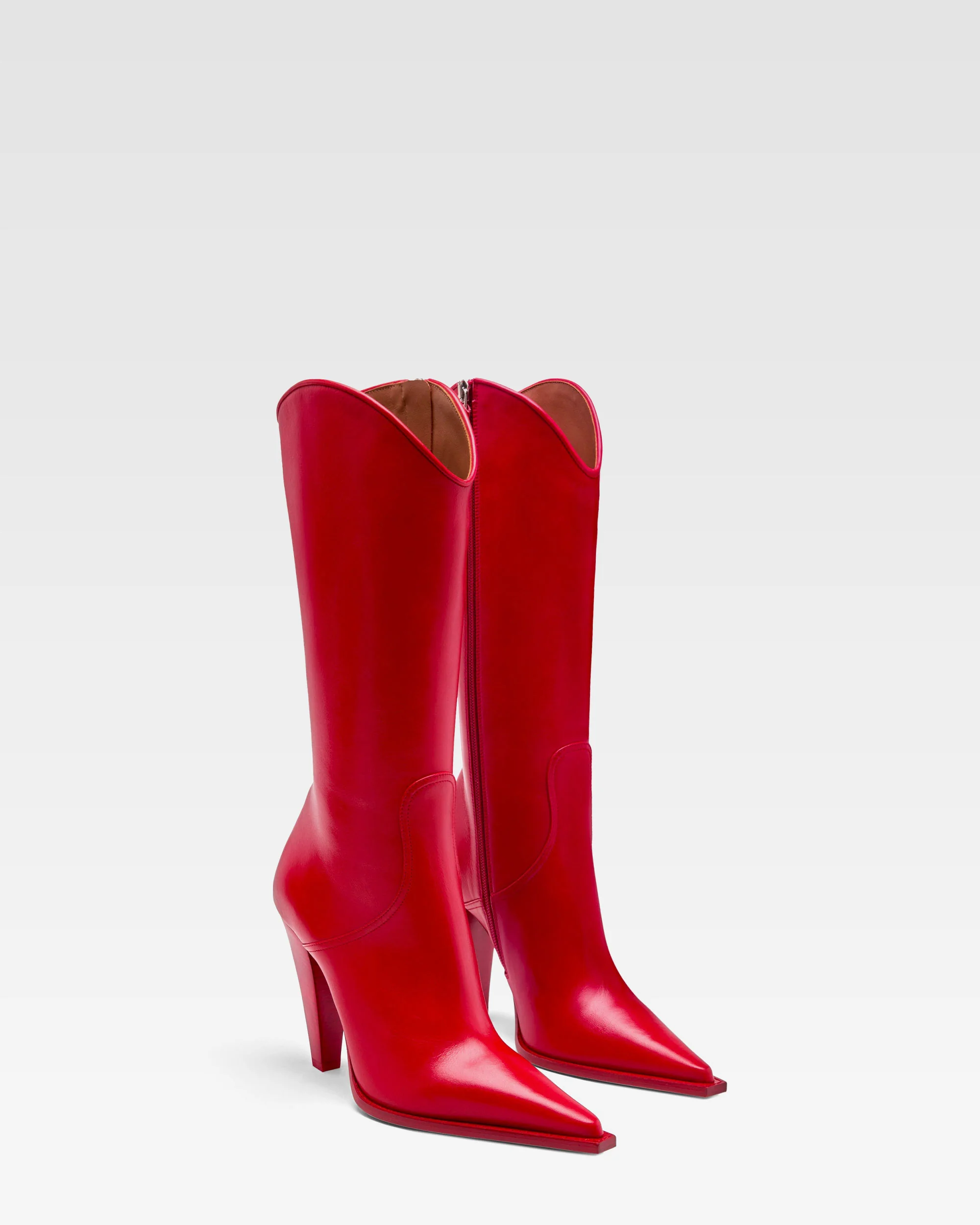 Red leather boot