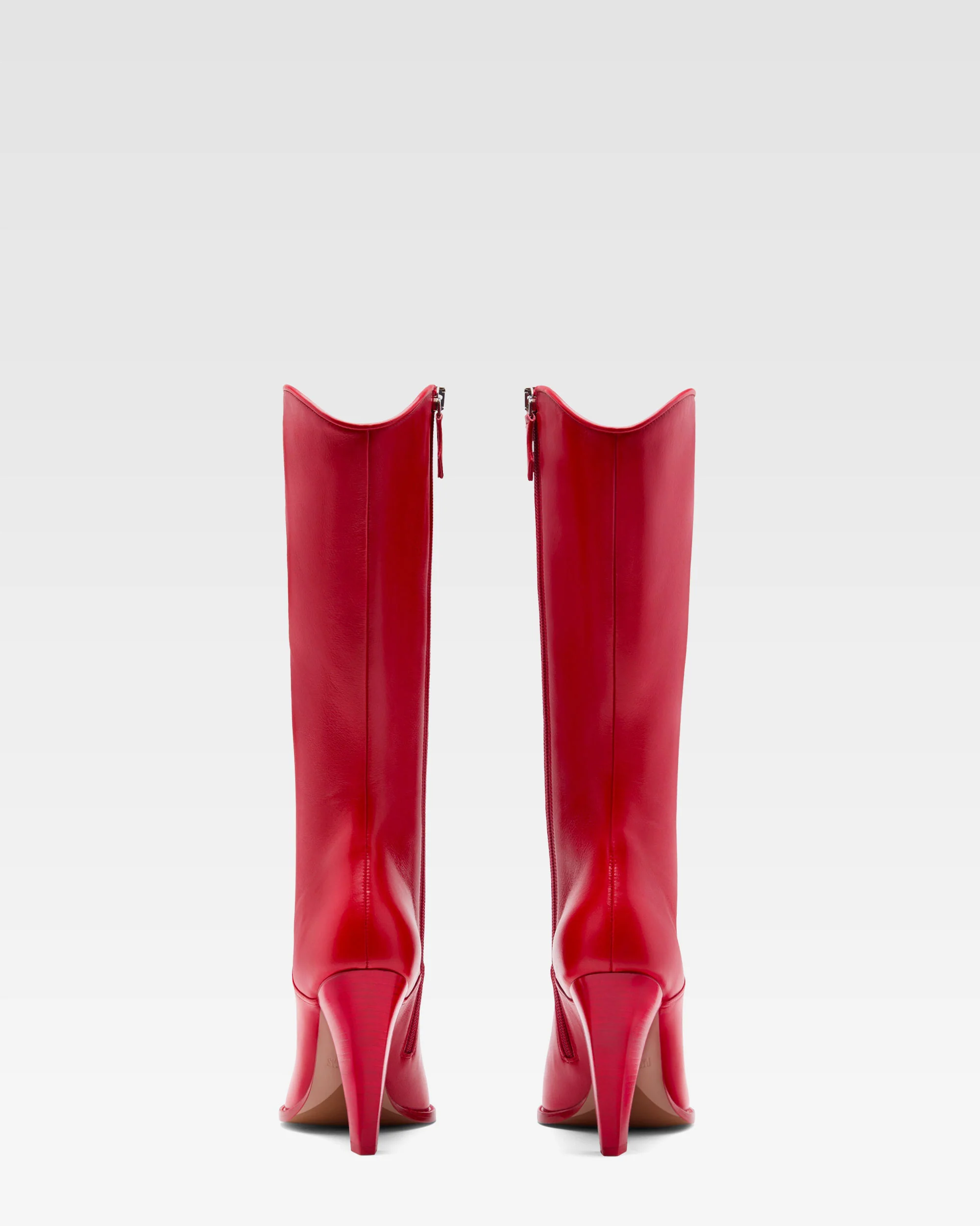 Red leather boot