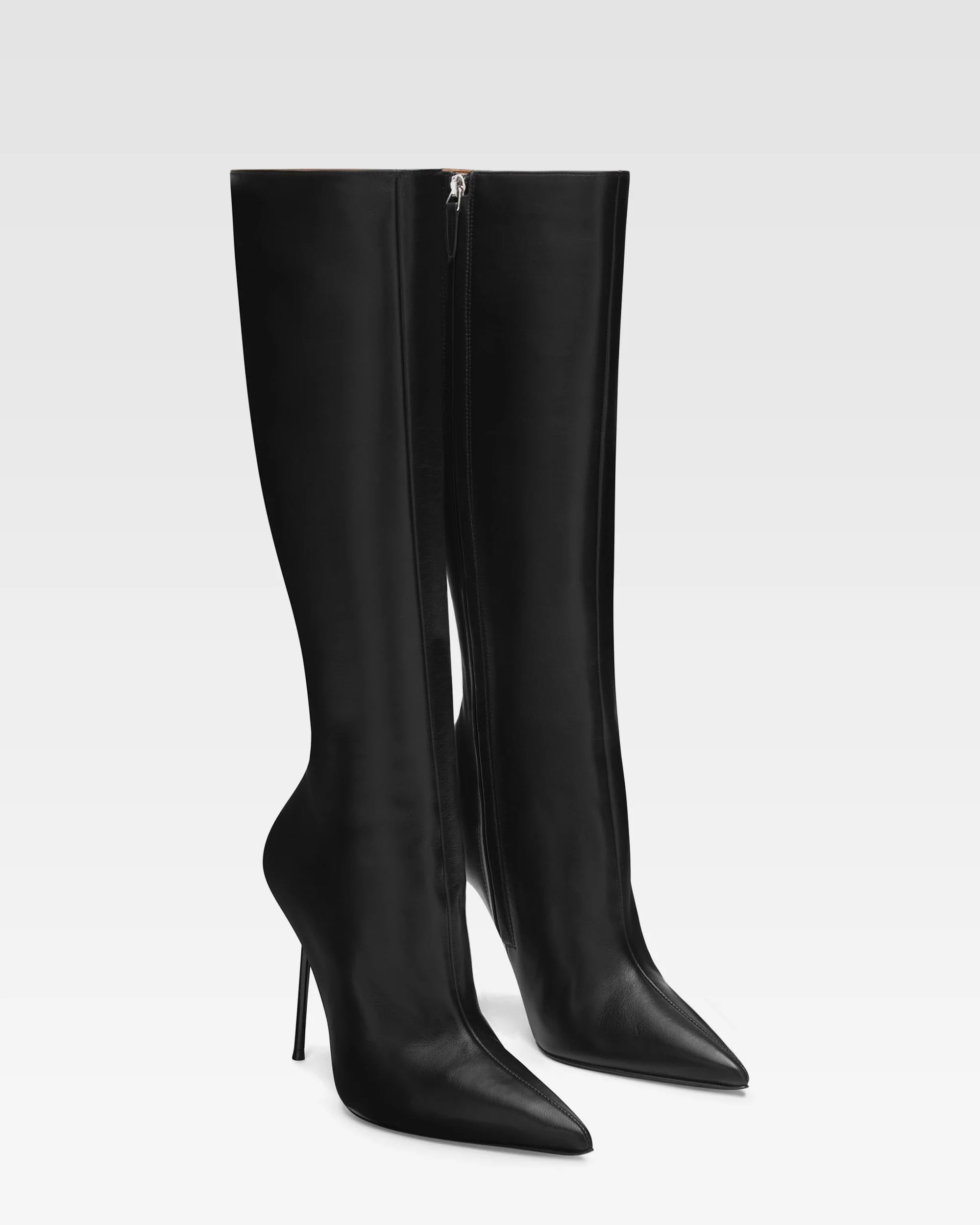 Black nappa leather boots