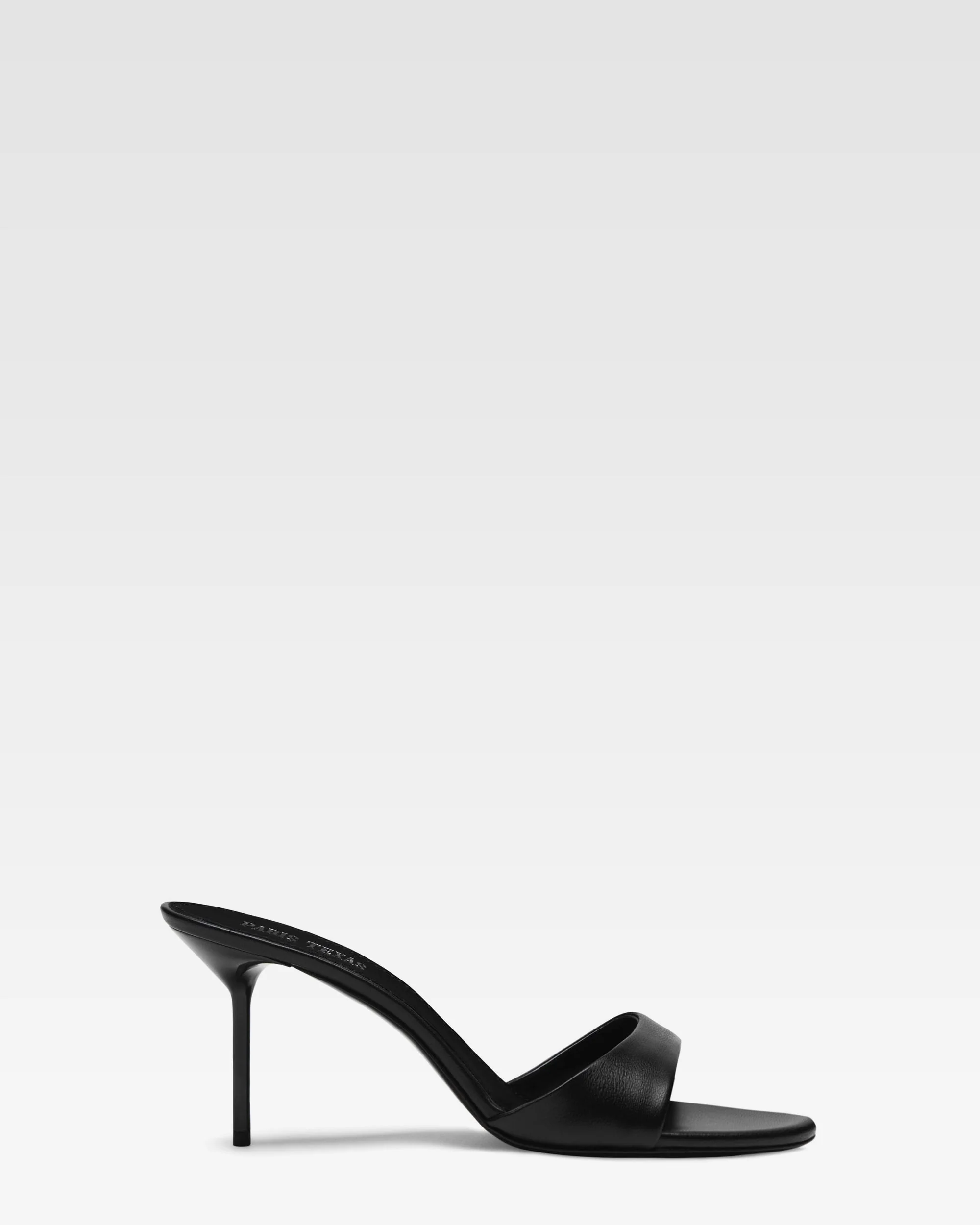 Black nappa leather mule