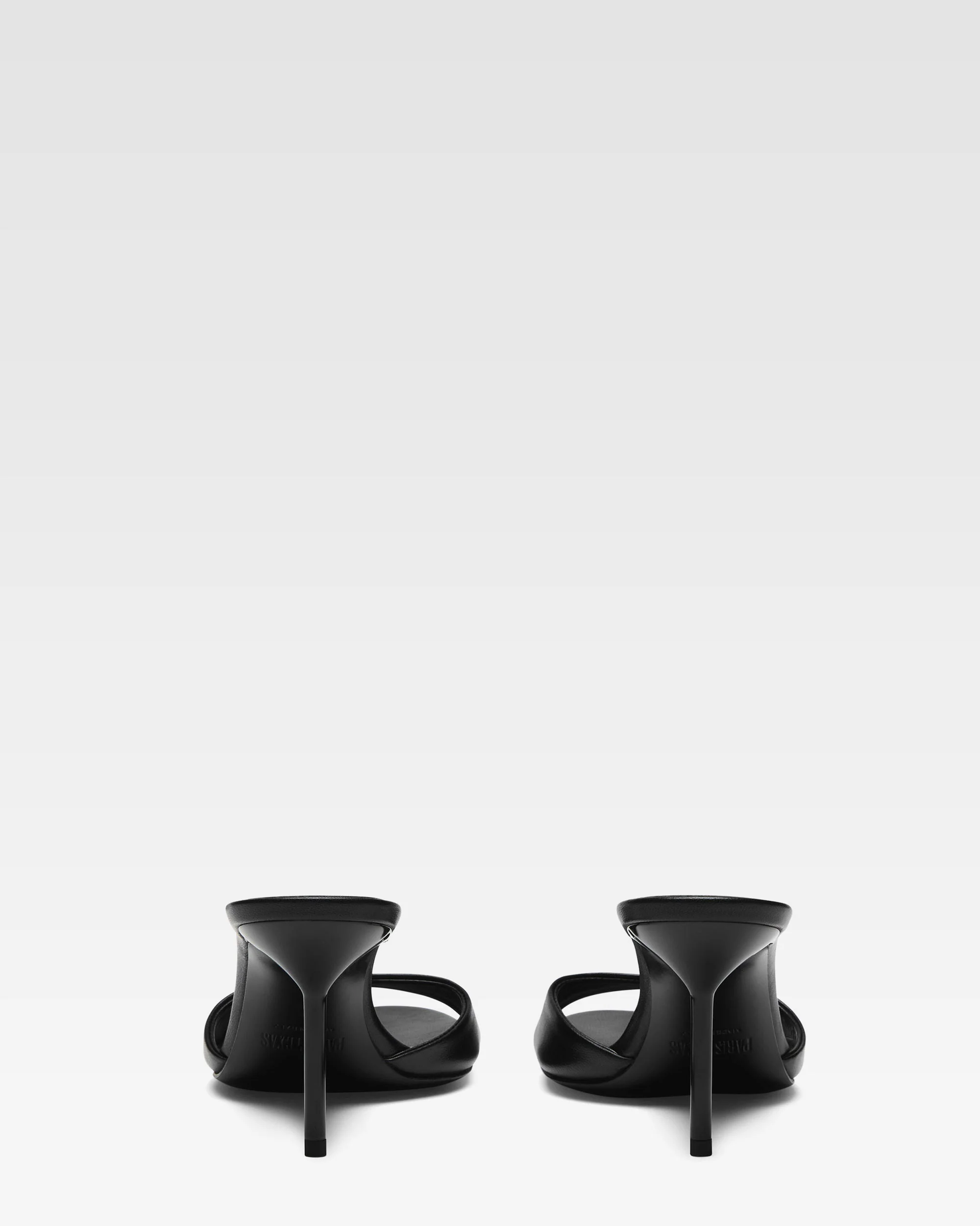 Black nappa leather mule
