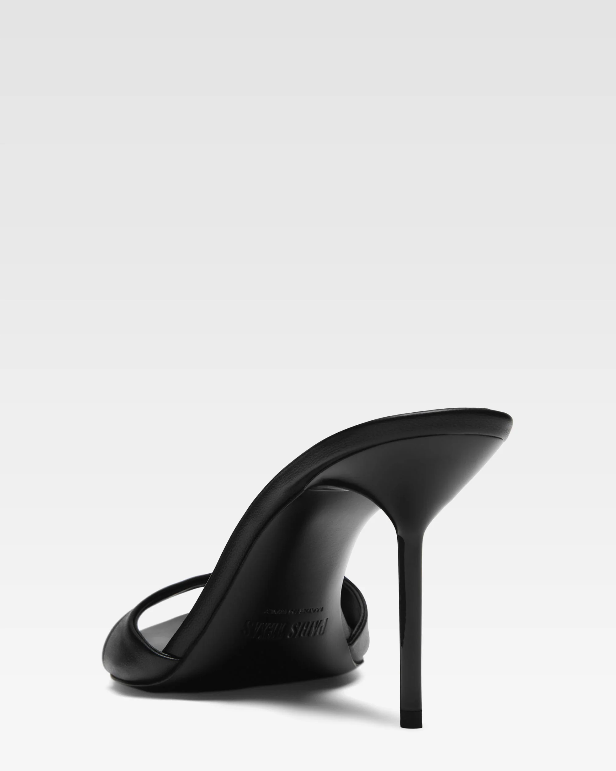 Black nappa leather mule