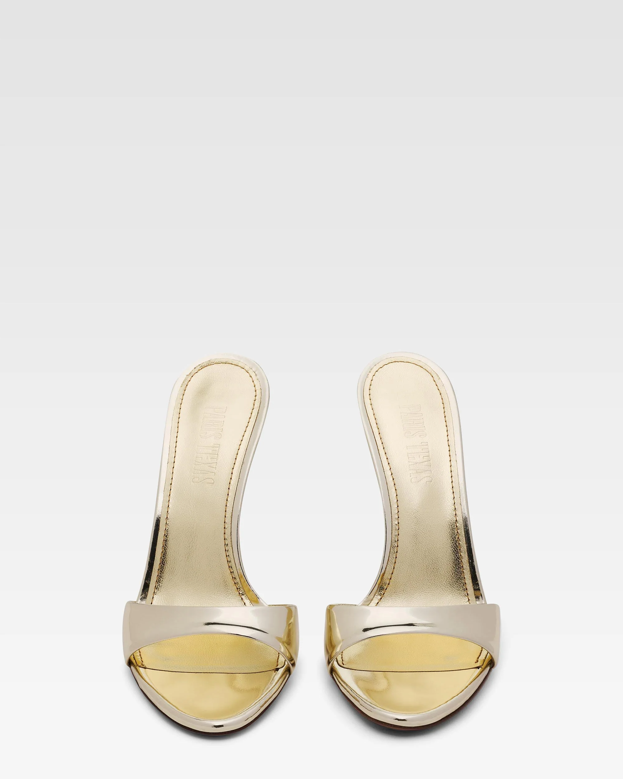 Gold mirrored leather mule