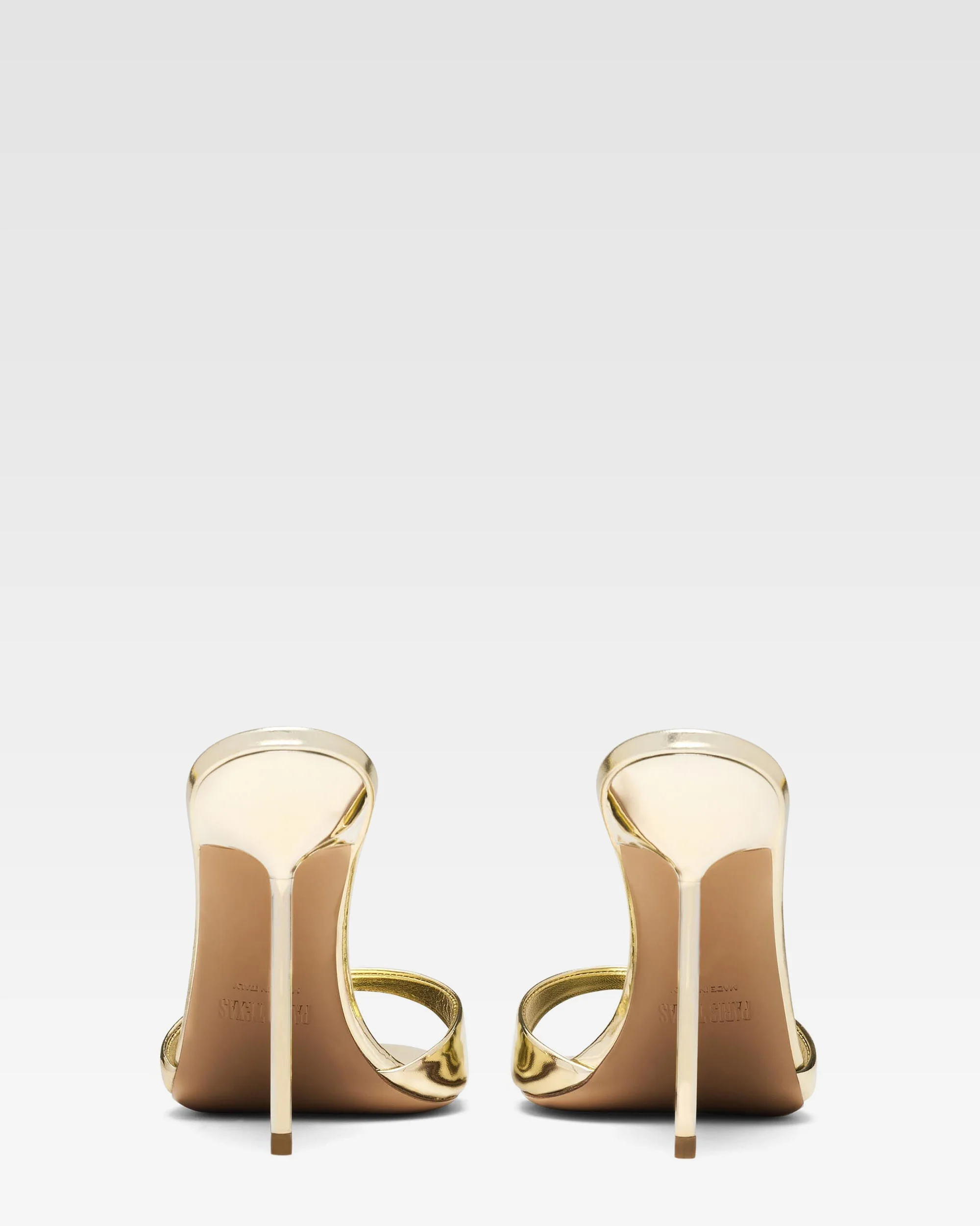 Gold mirrored leather mule