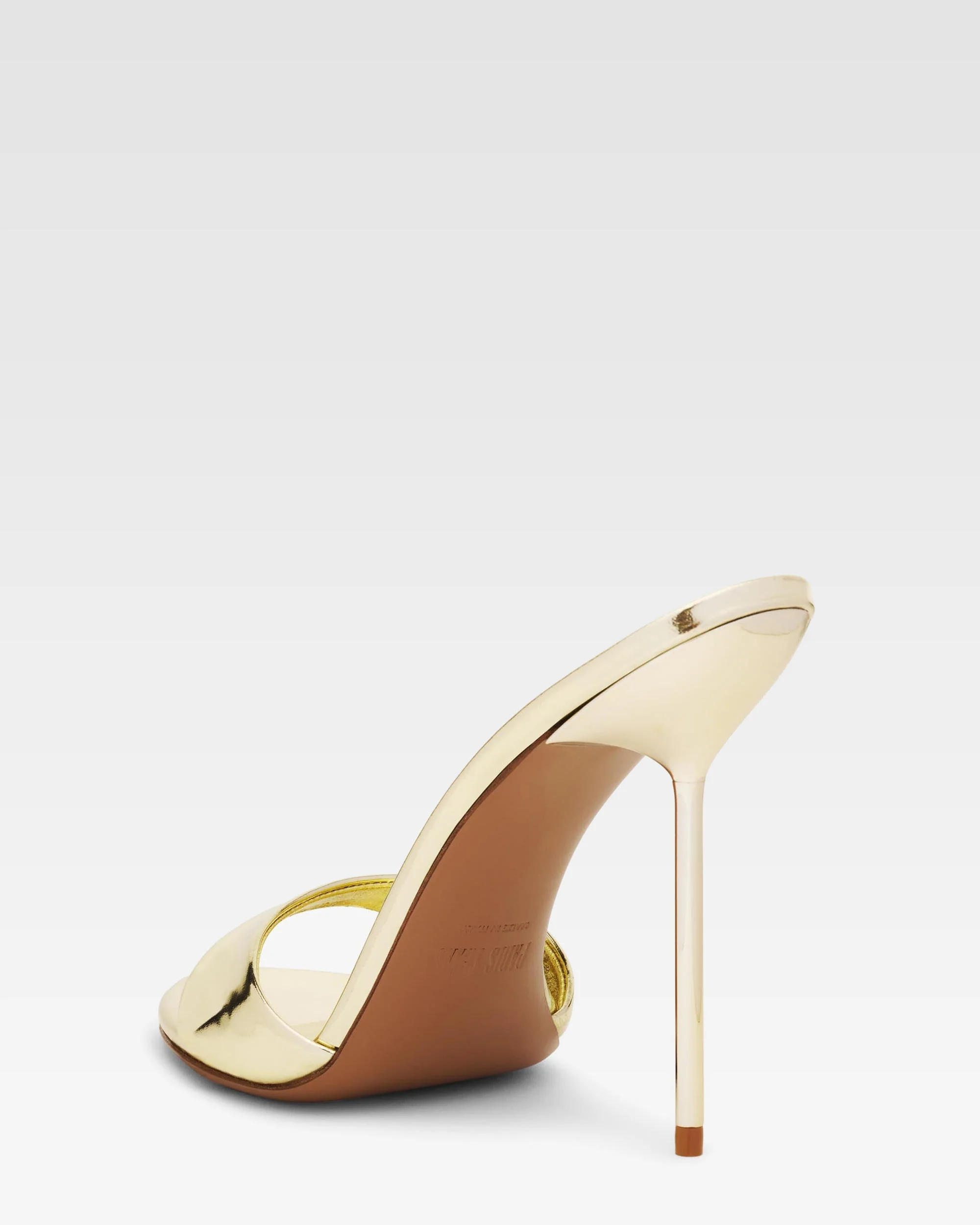 Gold mirrored leather mule