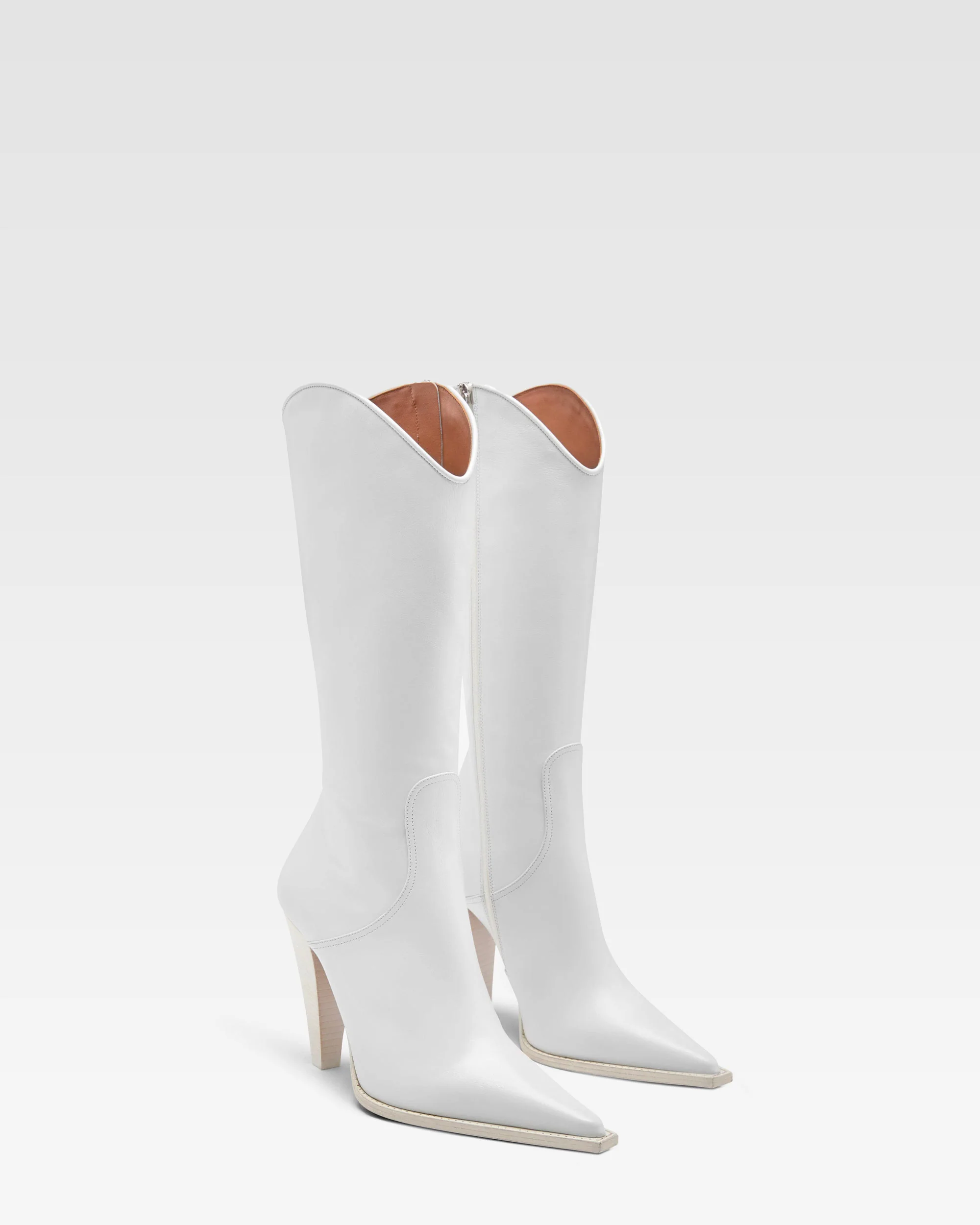 White leather boot