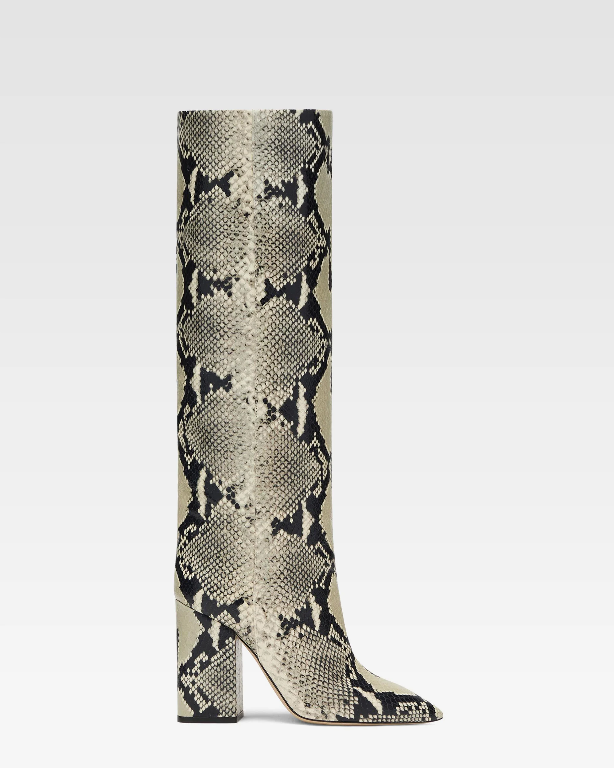 Boots in grey printed python