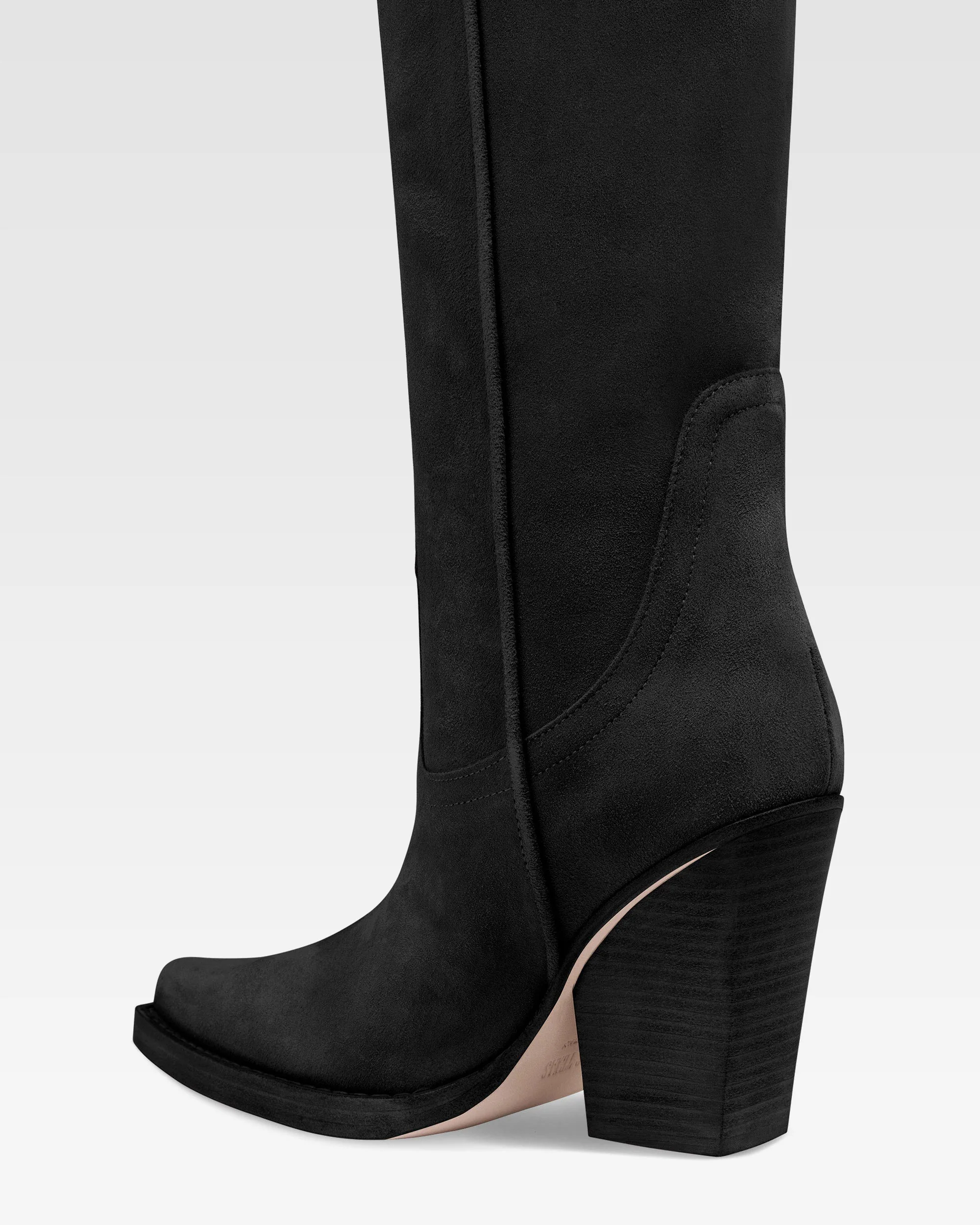 Boots in black velour