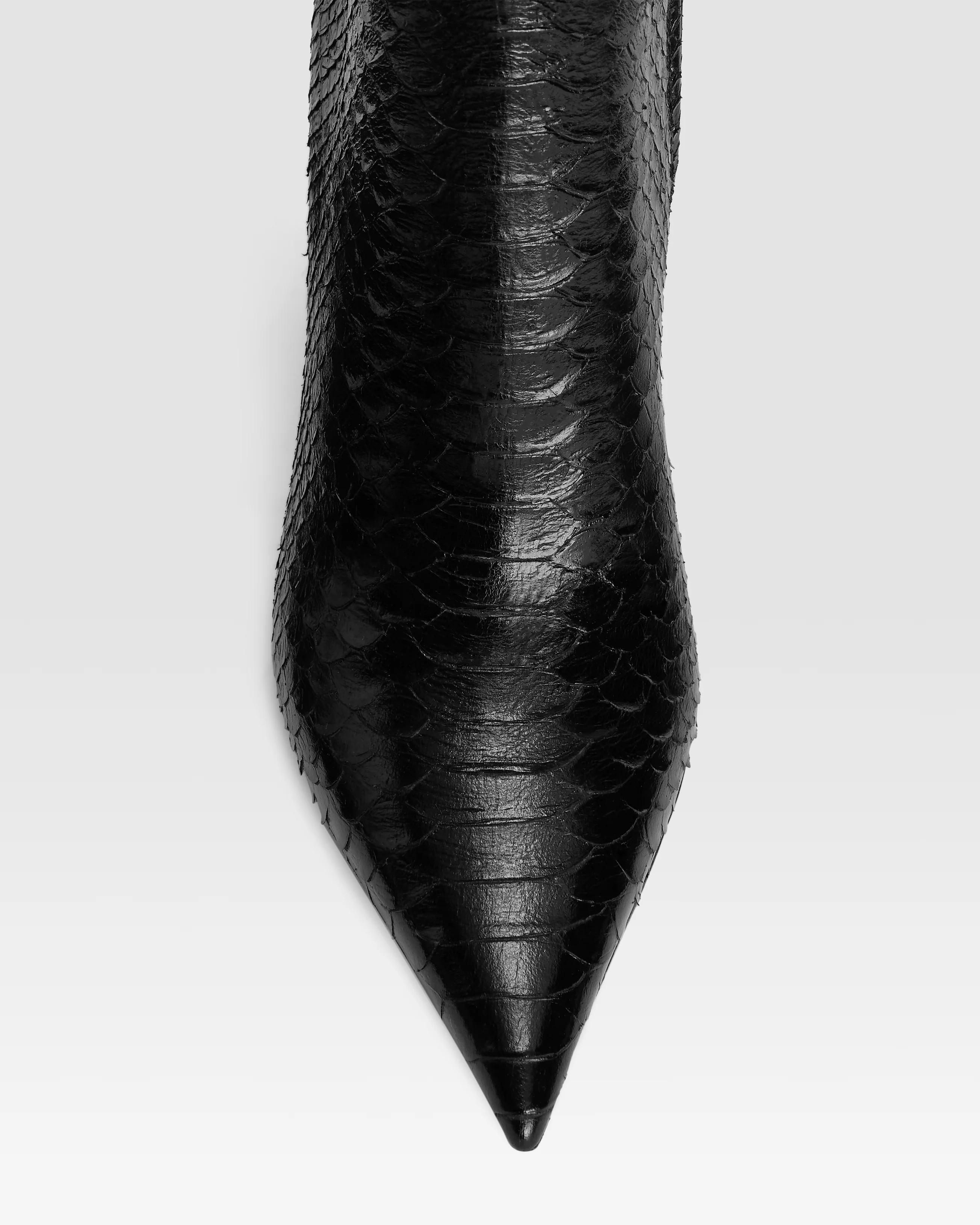 Ankle boots in black printed python leather 5 Ankle boots in black printed python leather