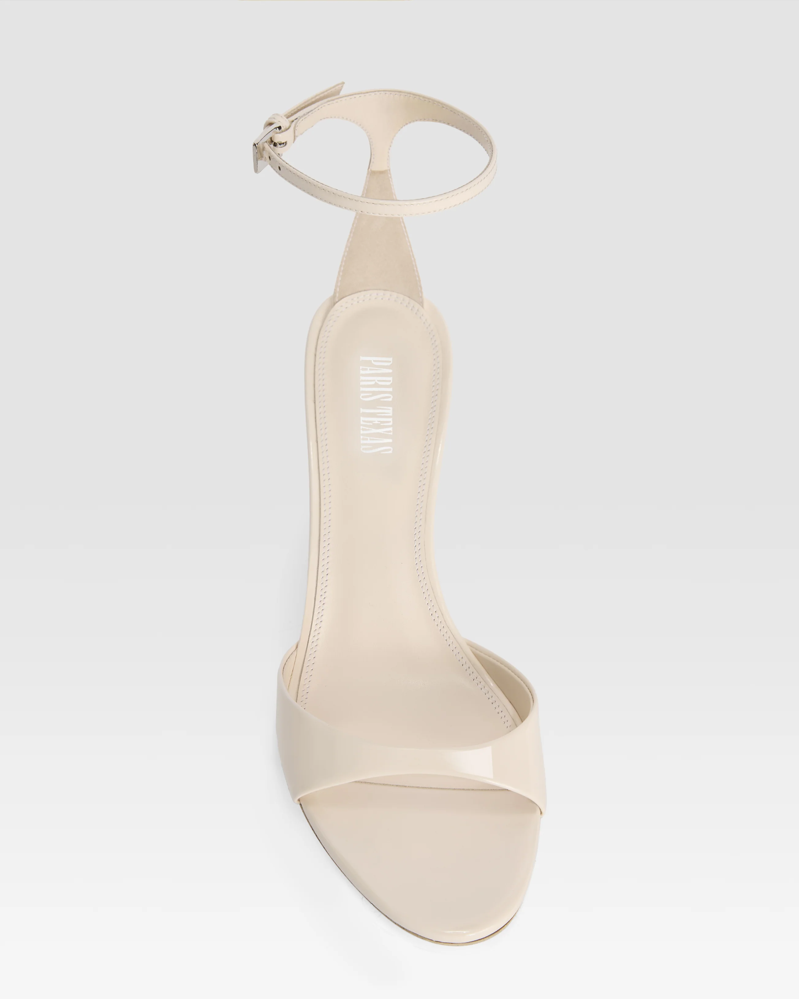 Ankle-strap sandals in ivory patent leather 5 Ankle-strap sandals in ivory patent leather