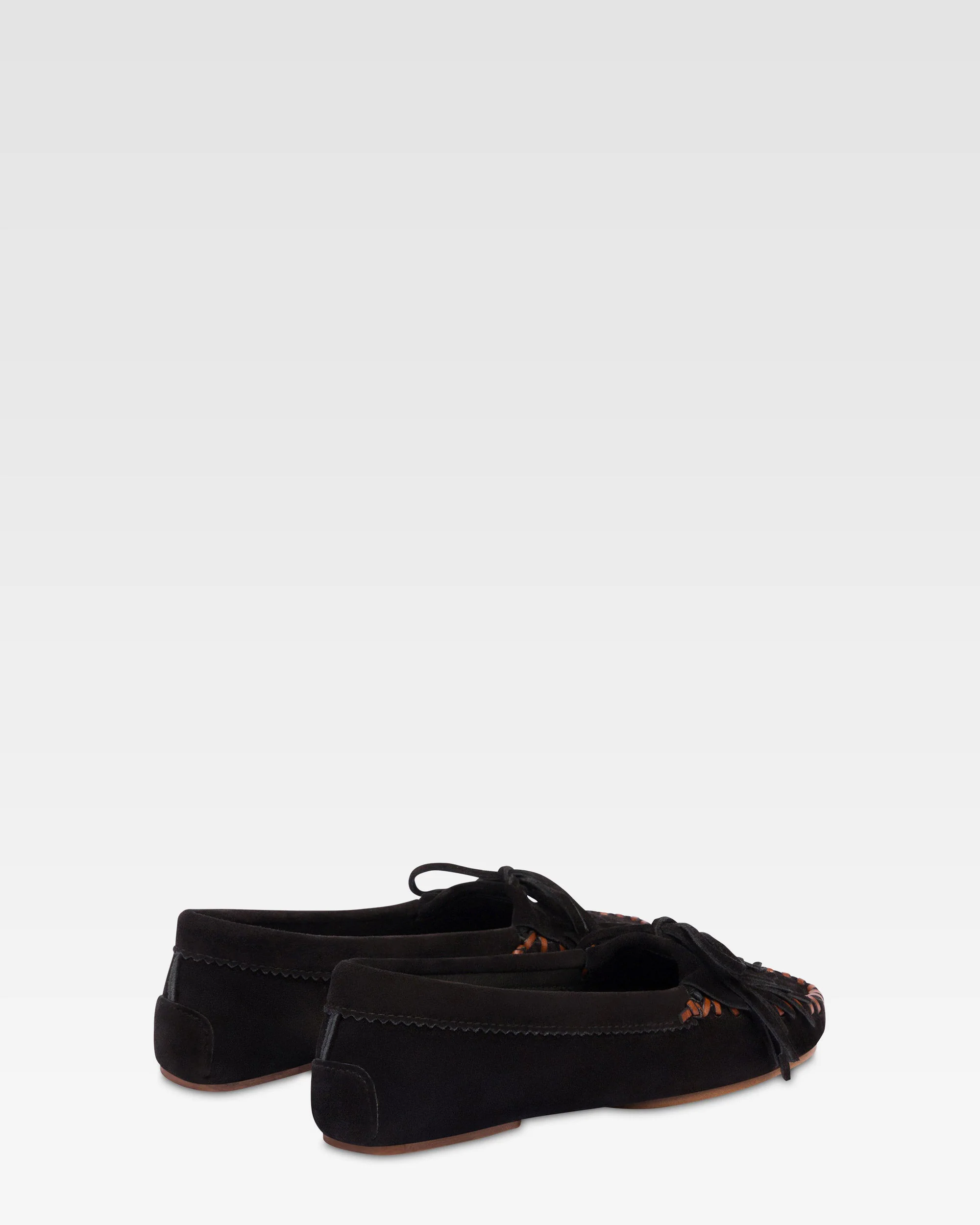 Loafers in black suede leather
