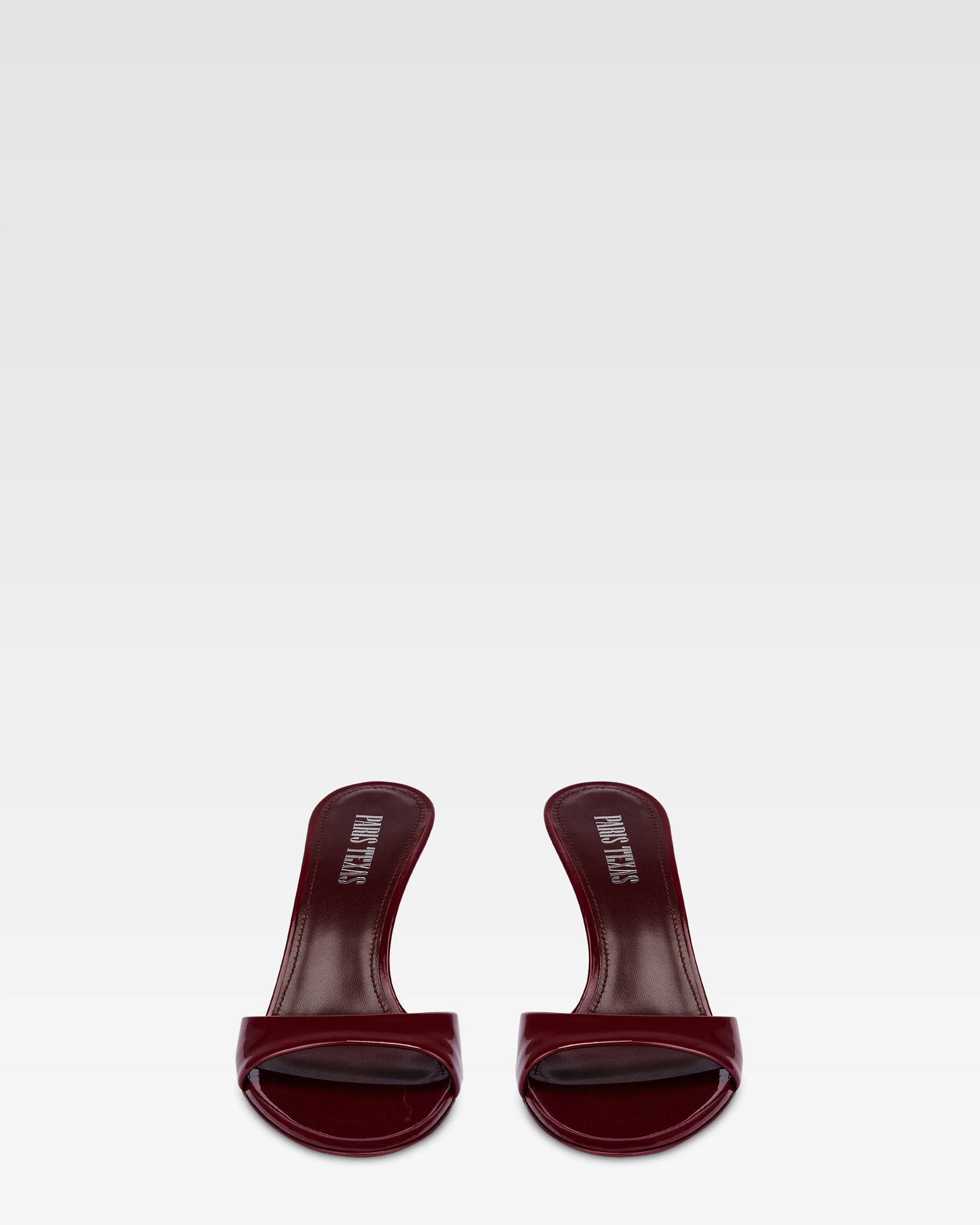 Almond-toe mules in patent rouge noir leather 3 Almond-toe mules in patent rouge noir leather