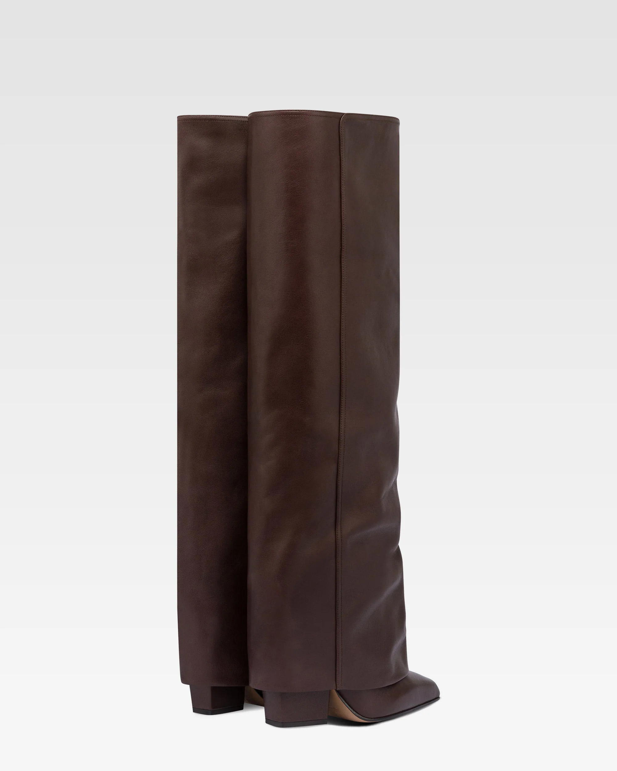 Fold-over boots in mocha leather 3 Fold-over boots in mocha leather