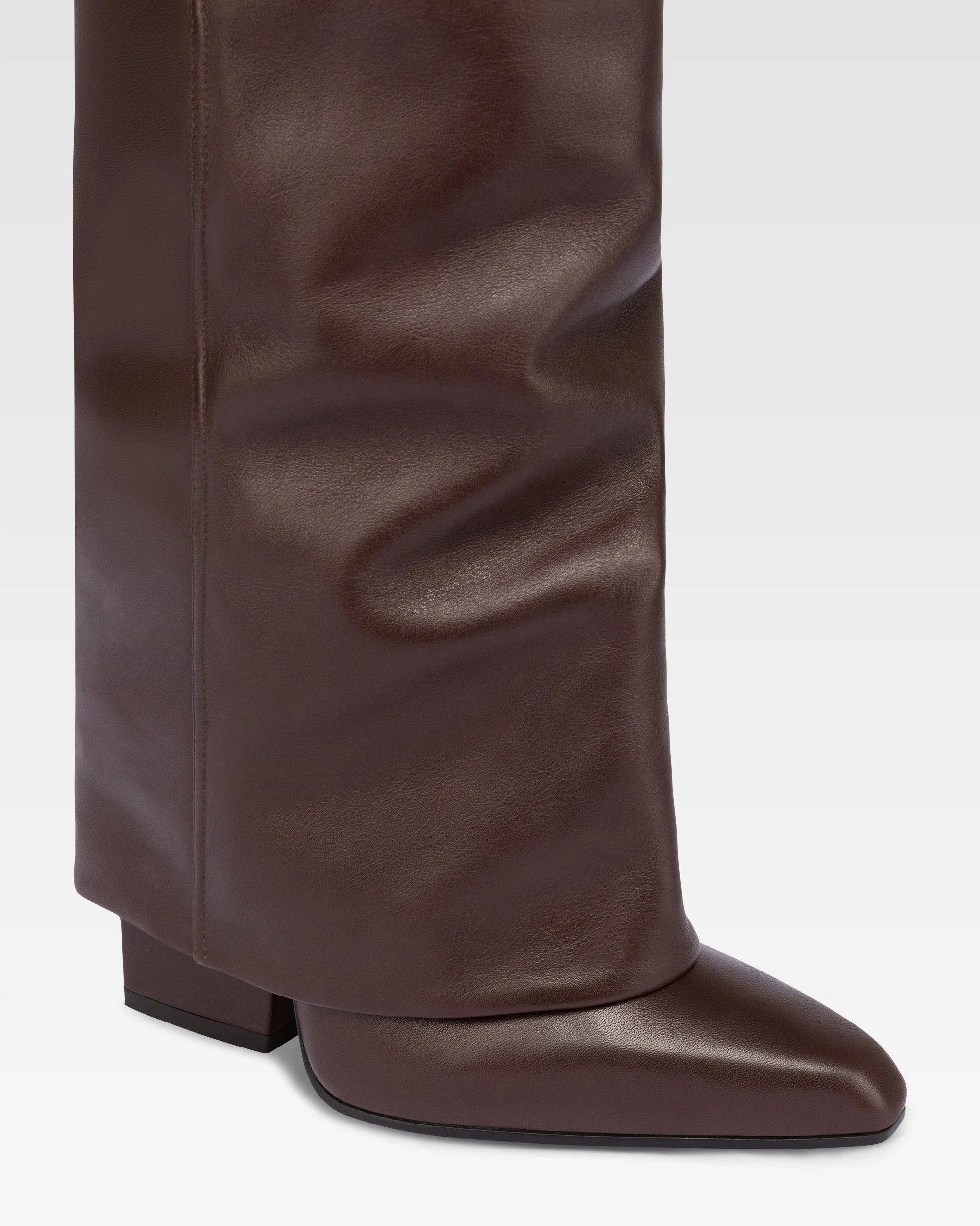 Fold-over boots in mocha leather 5 Fold-over boots in mocha leather