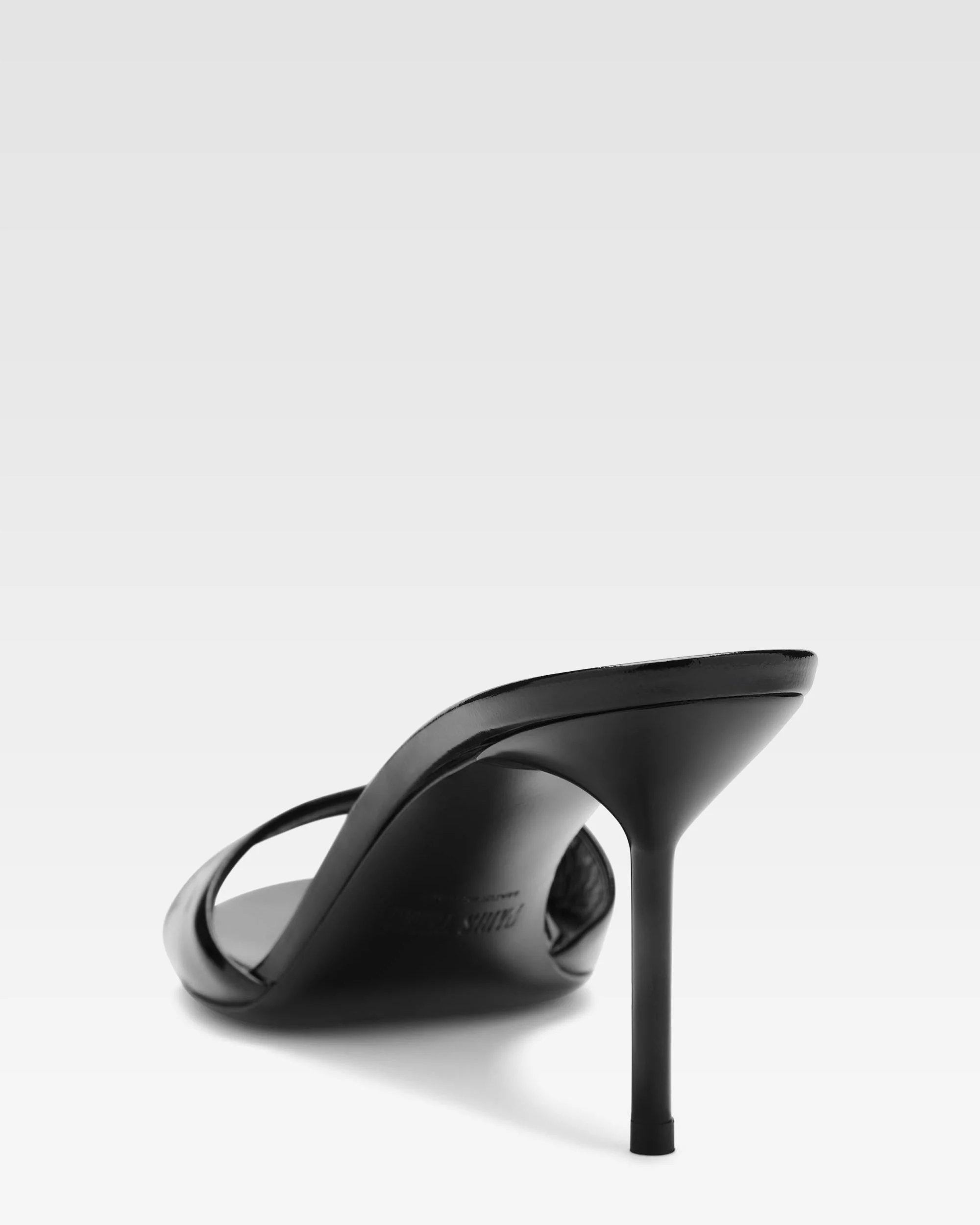 Black patent leather mule