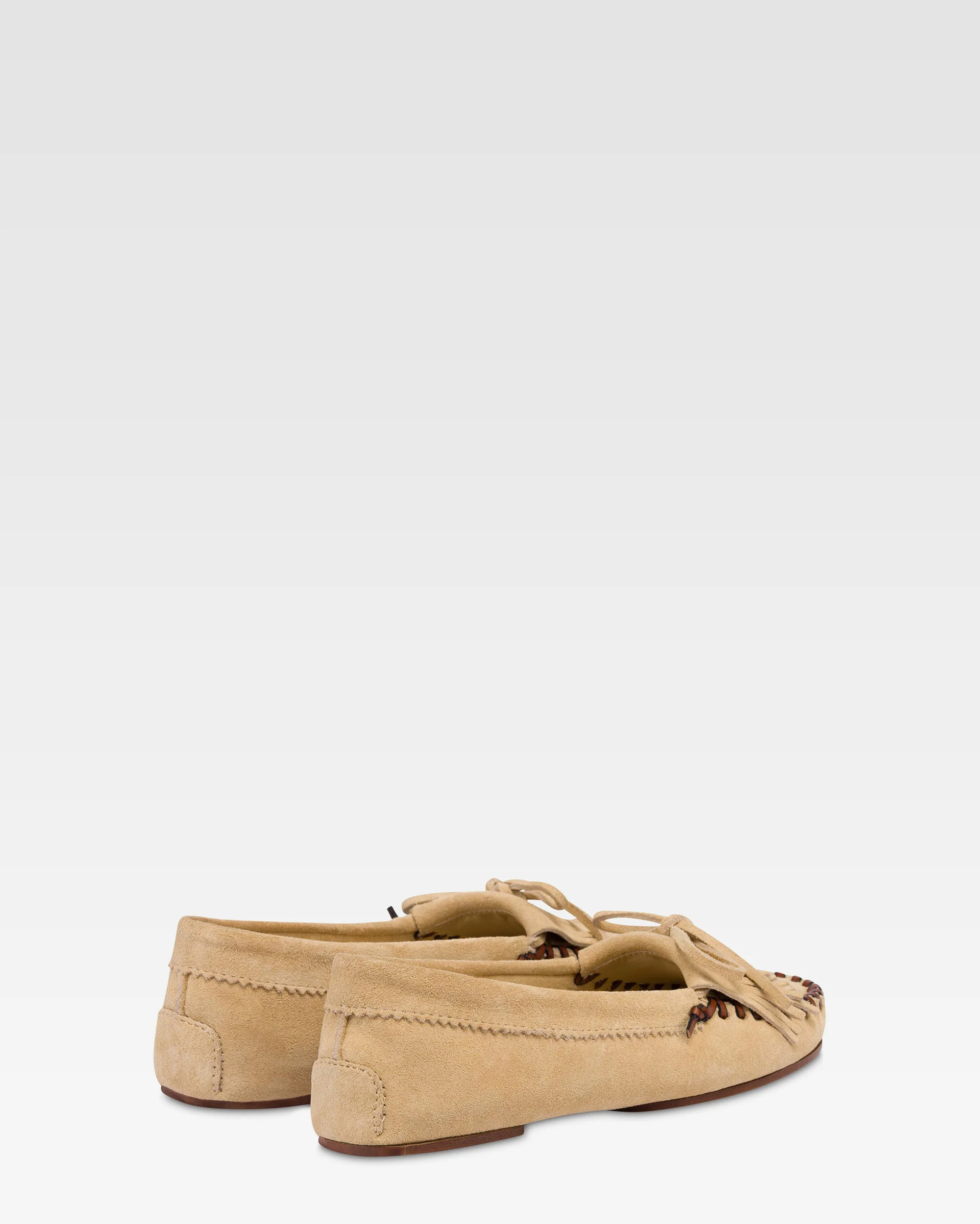 Loafers in ecru suede leather 3 Loafers in ecru suede leather