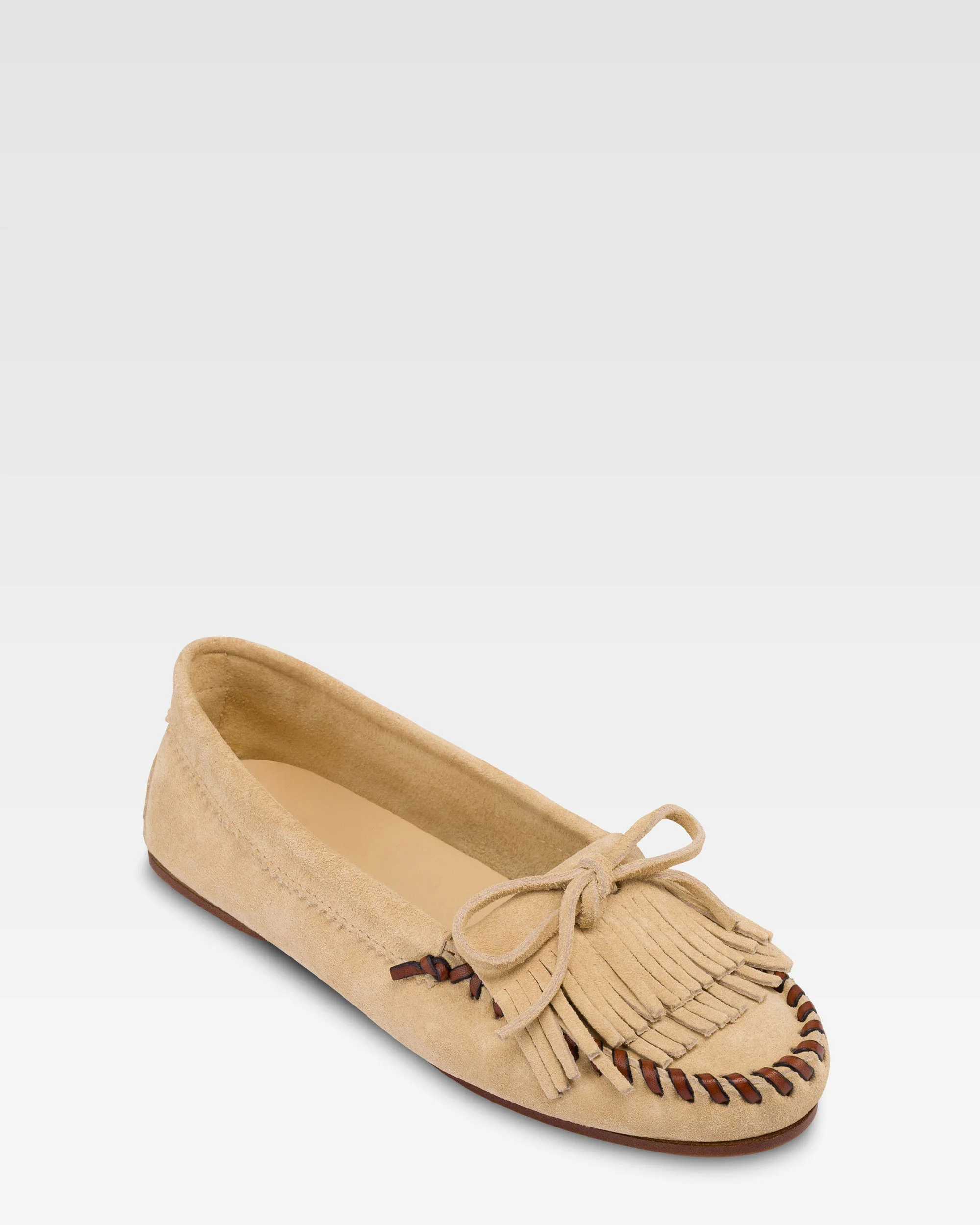 Loafers in ecru suede leather 5 Loafers in ecru suede leather