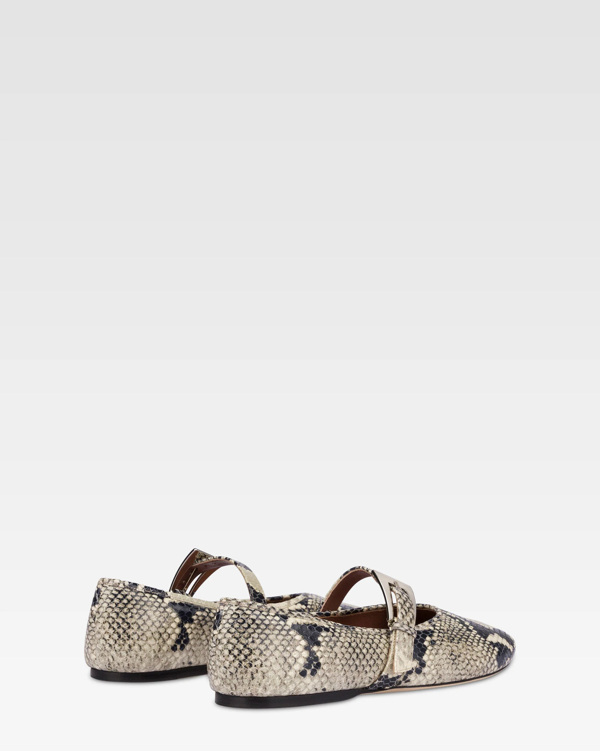 Ballet flats in natural python-printed leather 3 Ballet flats in natural python-printed leather