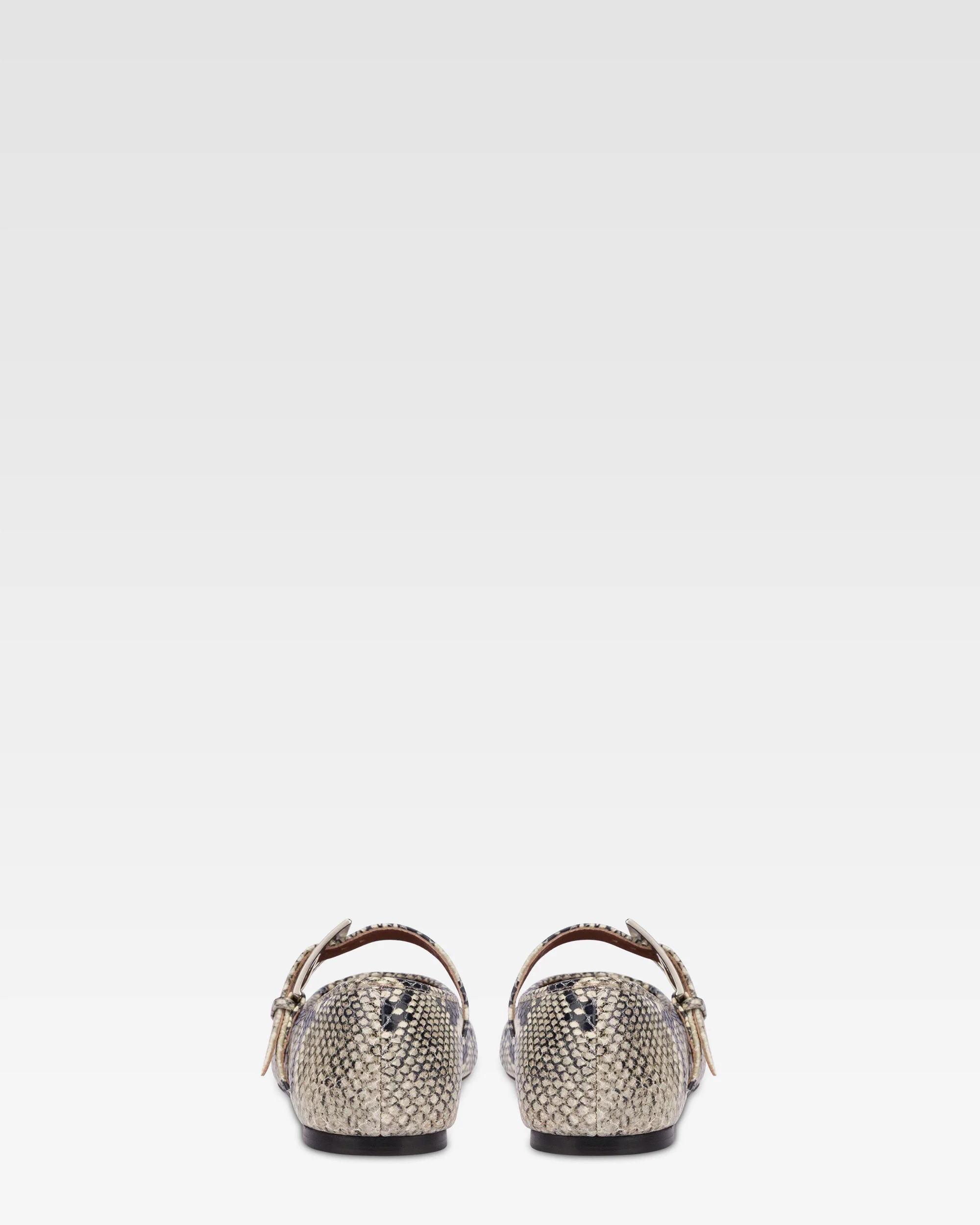 Ballet flats in natural python-printed leather 4 Ballet flats in natural python-printed leather