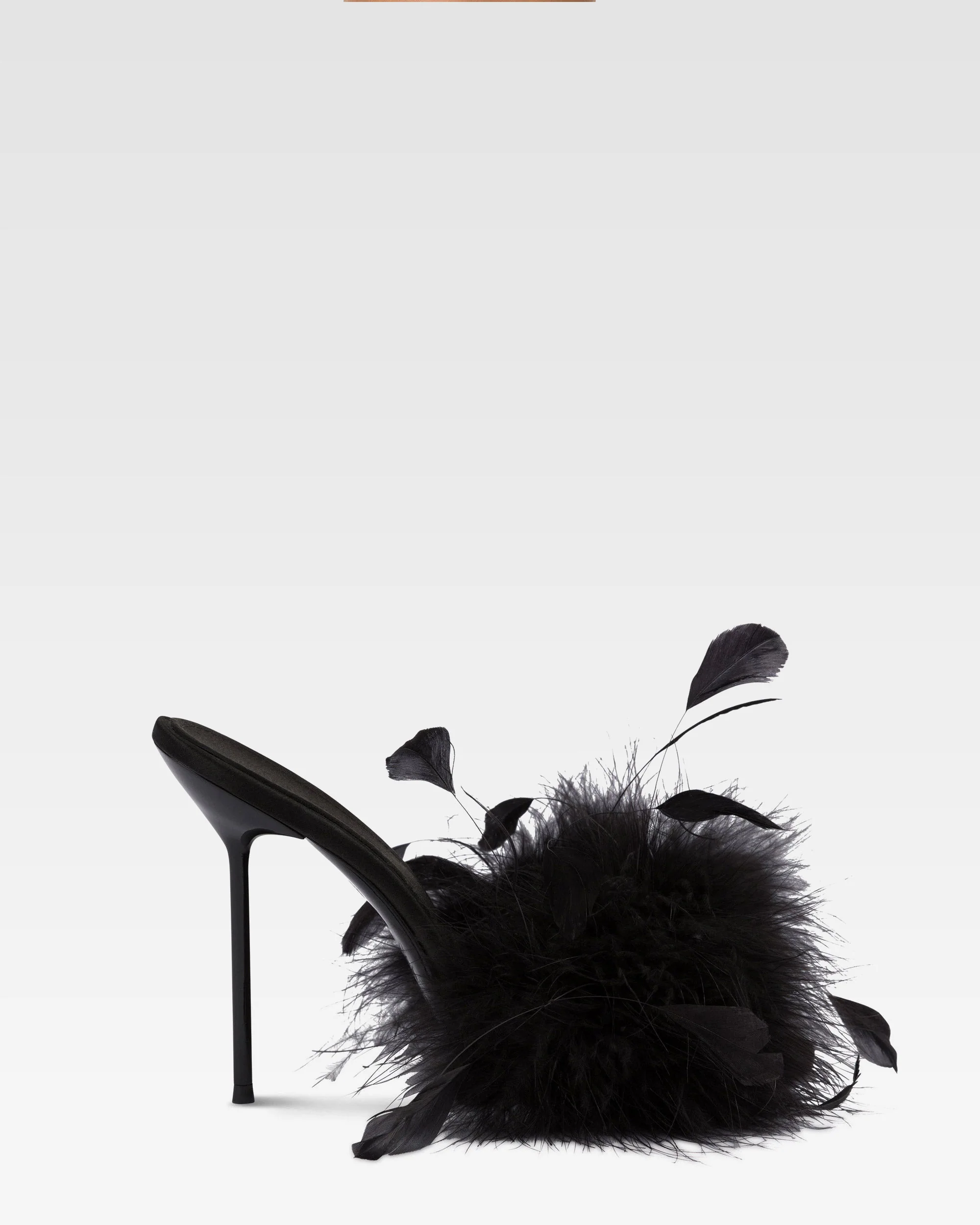 Mules in black satin