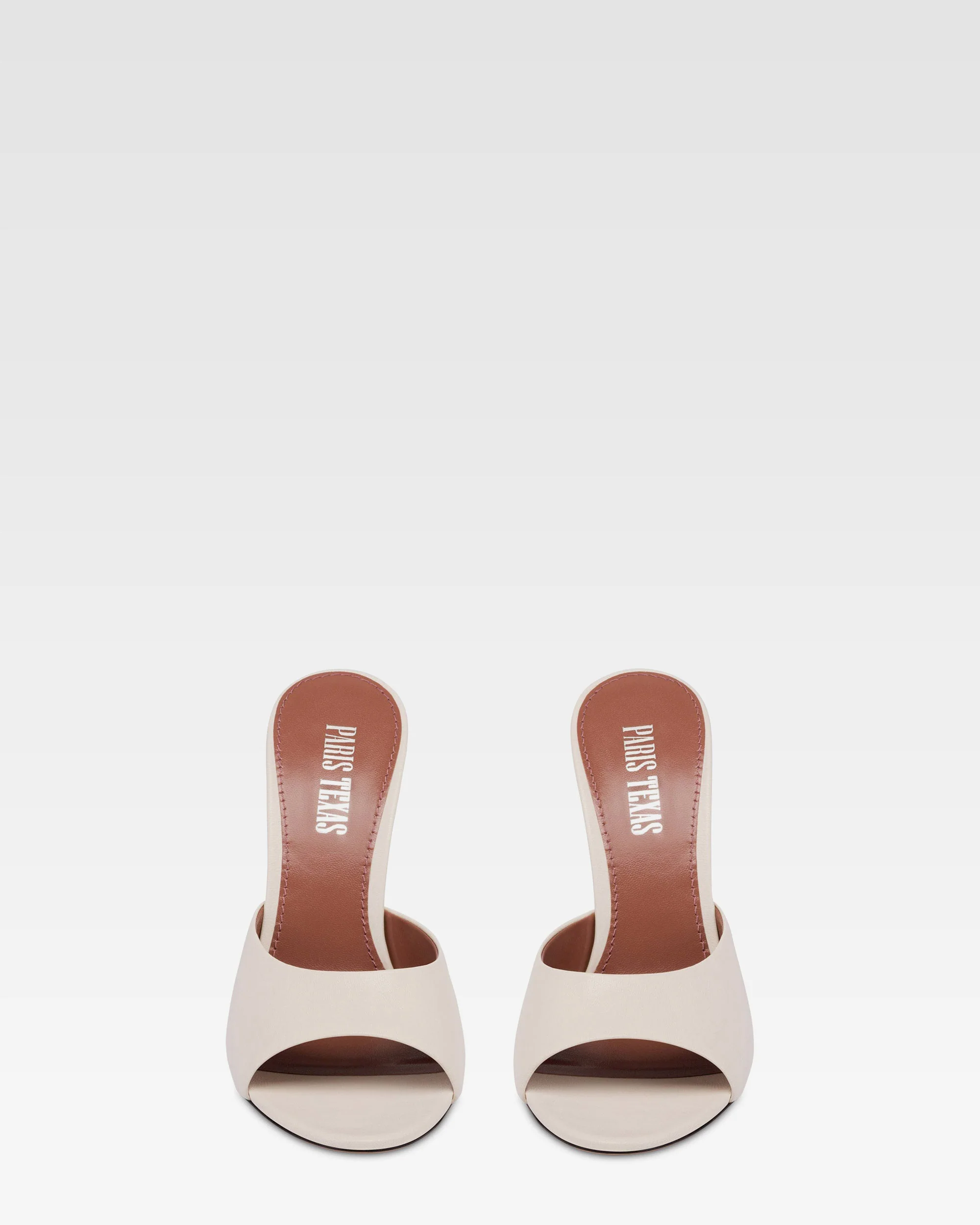 Mules in off-white and silver leather 3 Mules in off-white and silver leather