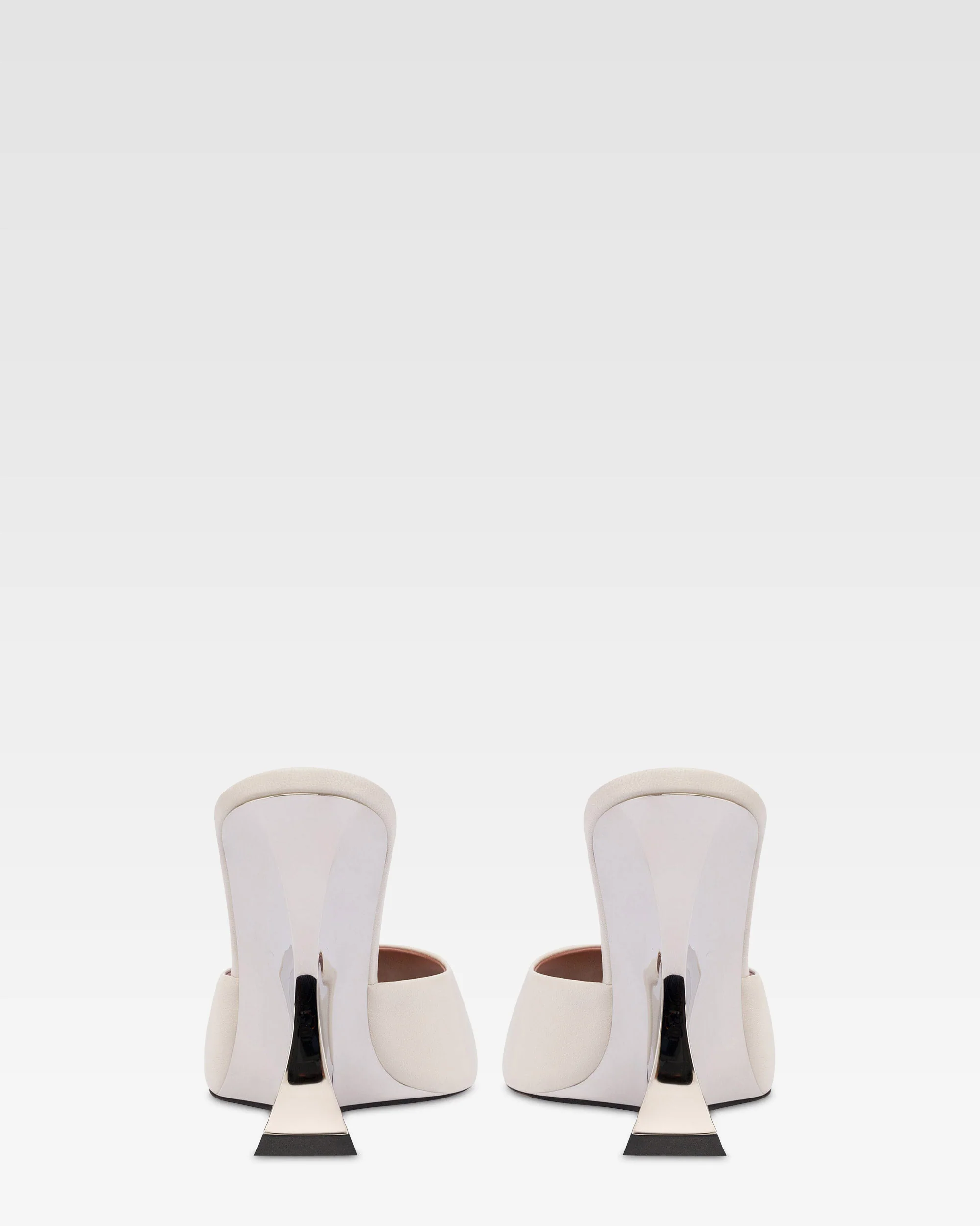 Mules in off-white and silver leather 4 Mules in off-white and silver leather