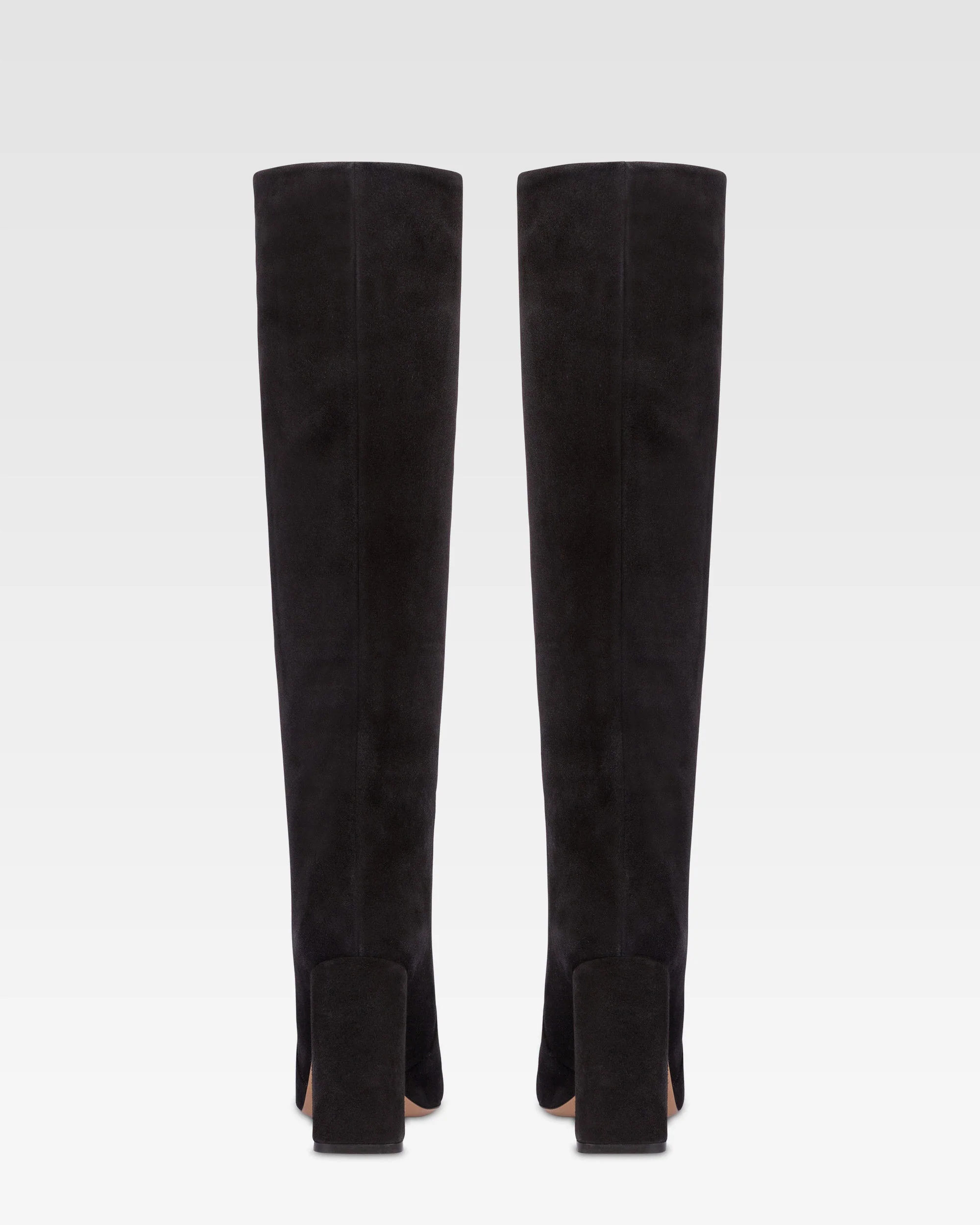 Knee-high boots in soft off-black suede leather 4 Knee-high boots in soft off-black suede leather