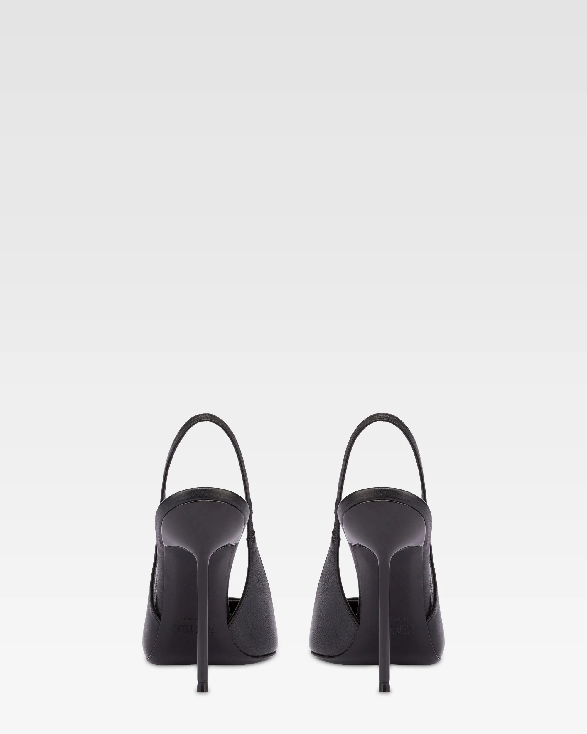 Sharp, pointed slingbacks in smooth black leather 4 Sharp, pointed slingbacks in smooth black leather