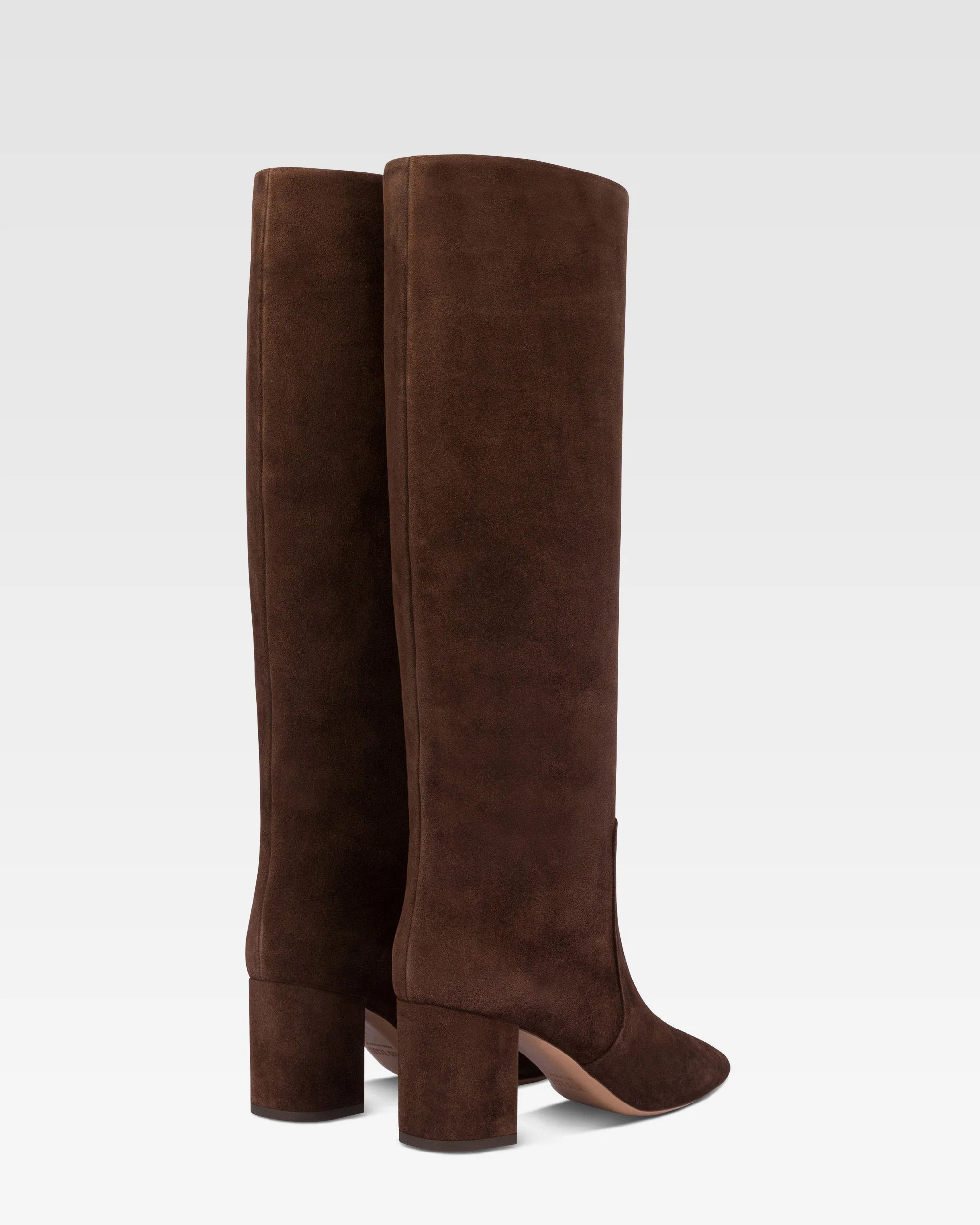 Knee-high boots in soft pepper suede leather 3 Knee-high boots in soft pepper suede leather