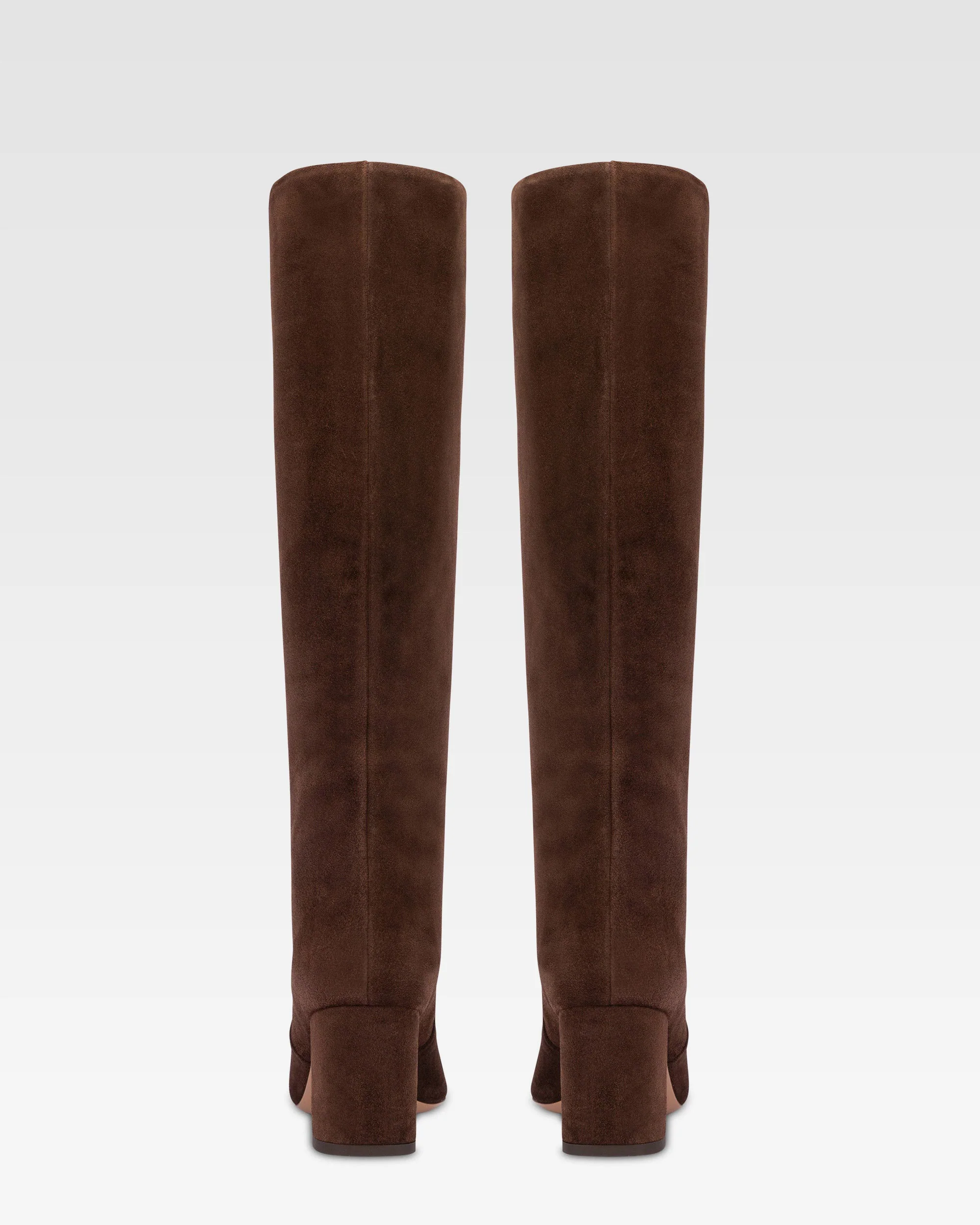 Knee-high boots in soft pepper suede leather 4 Knee-high boots in soft pepper suede leather