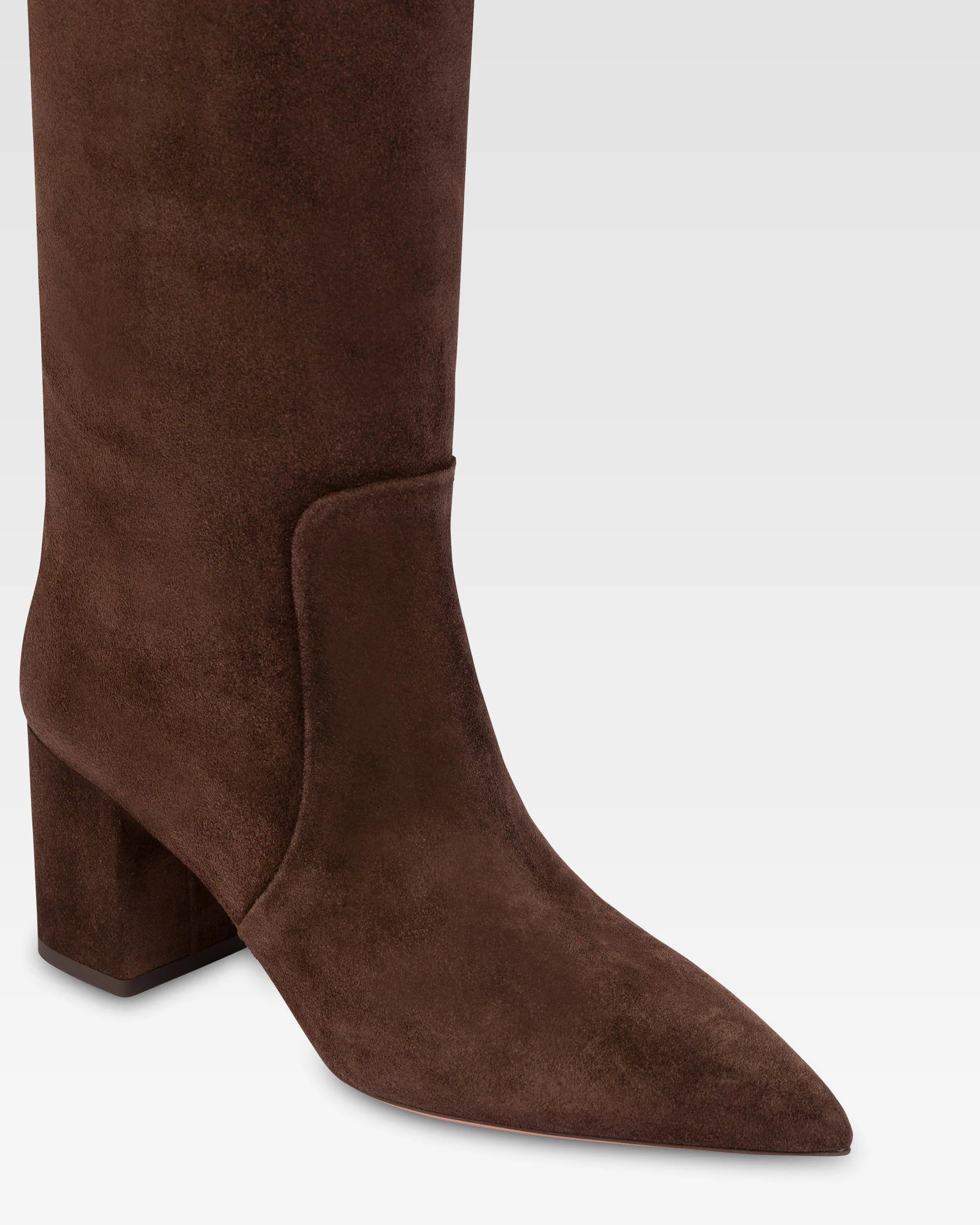 Knee-high boots in soft pepper suede leather 5 Knee-high boots in soft pepper suede leather
